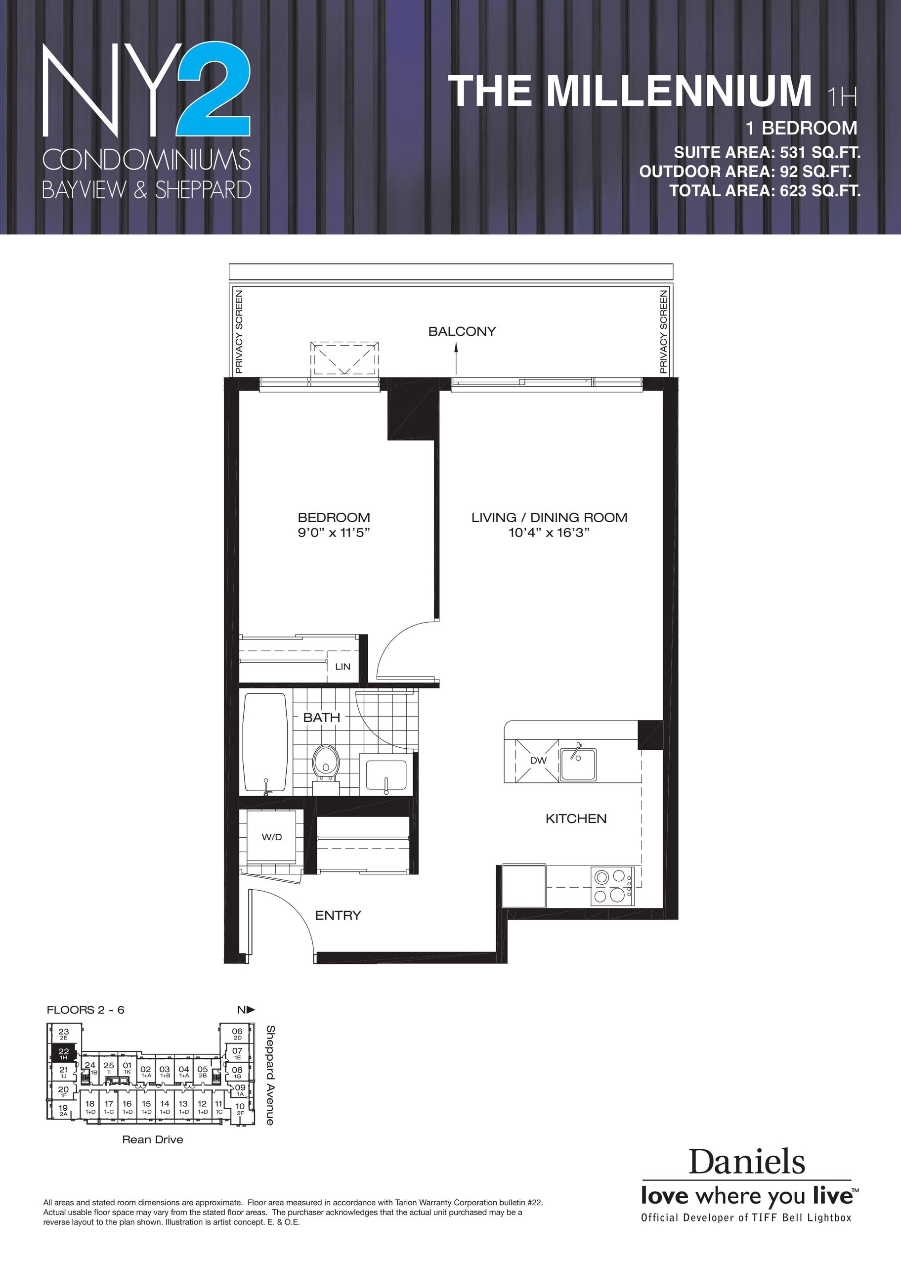 The Millennium floor plan