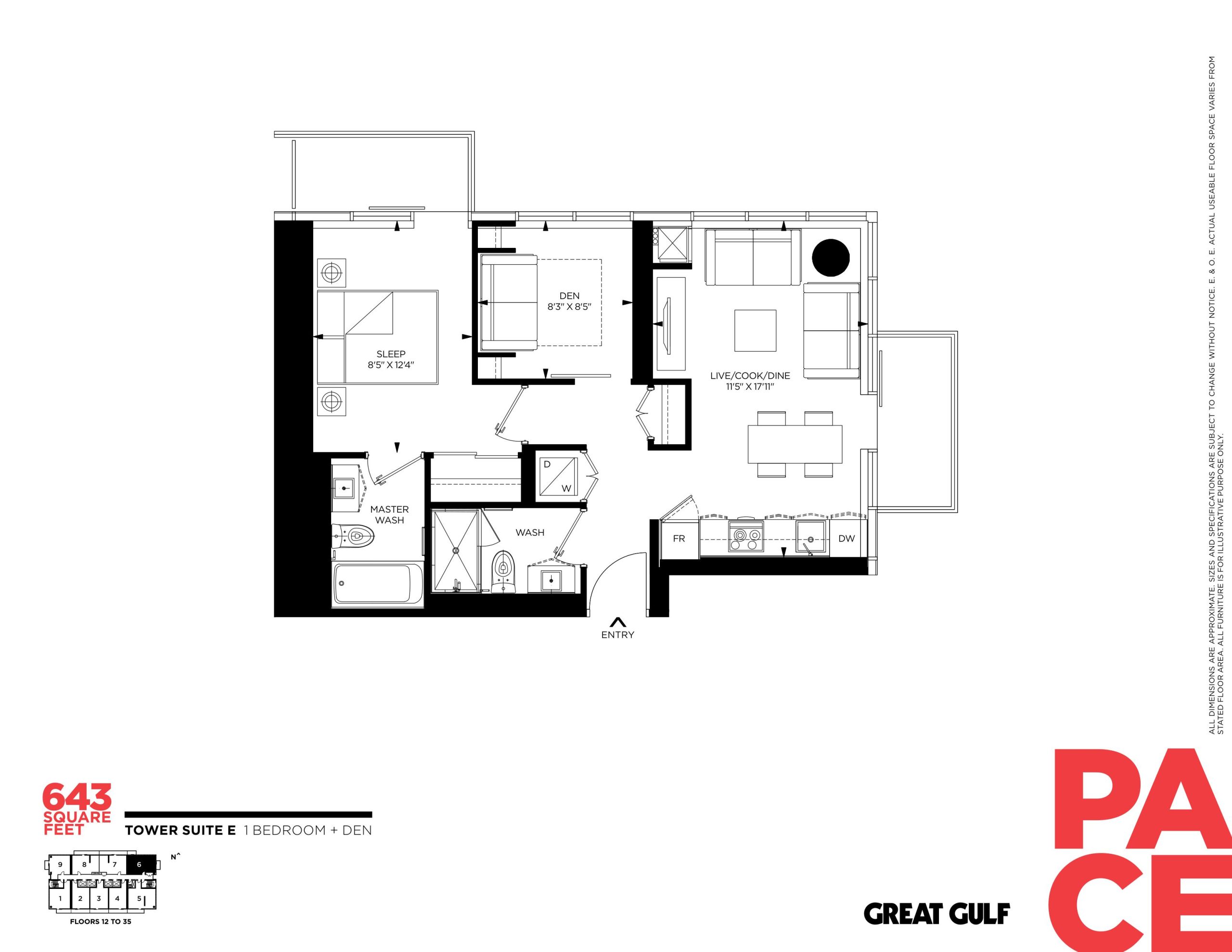 Tower Suite E floor plan