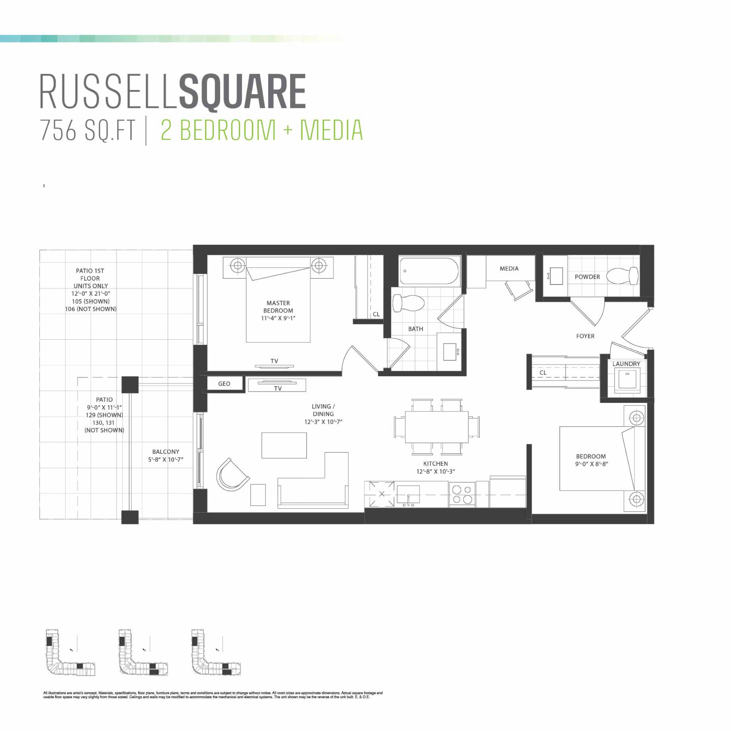 Russell Square floor plan