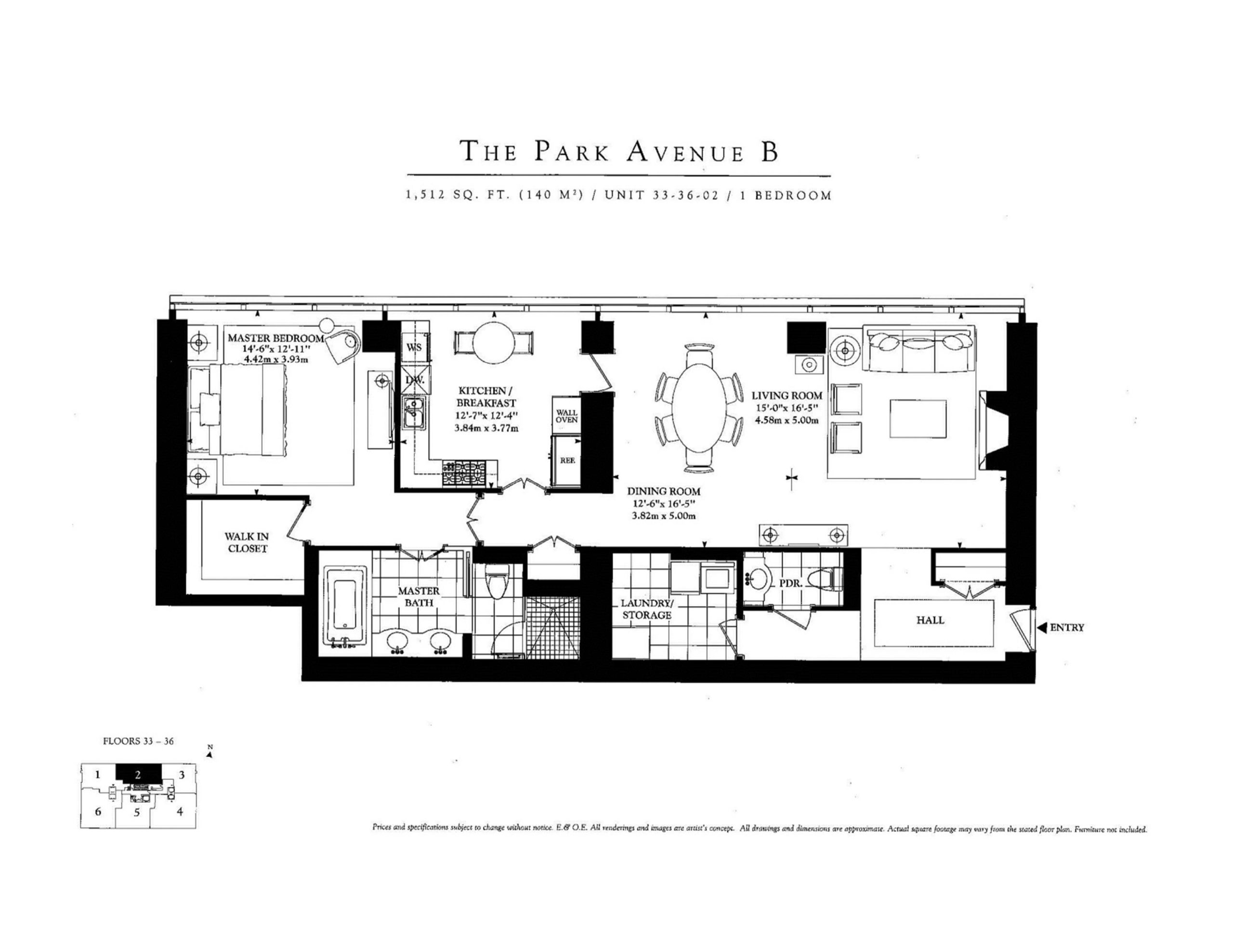The Park Avenue B floor plan