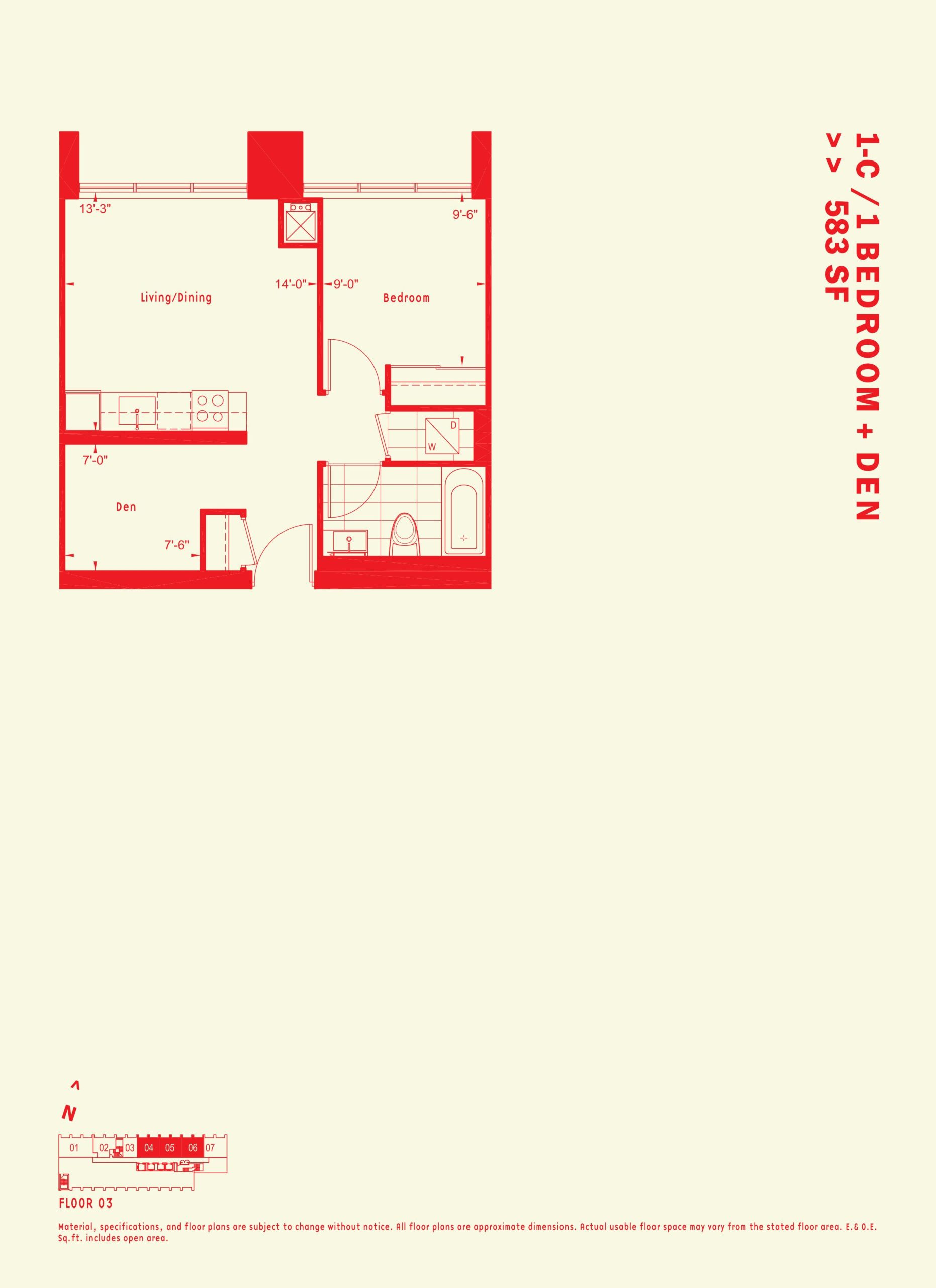 1-C floor plan