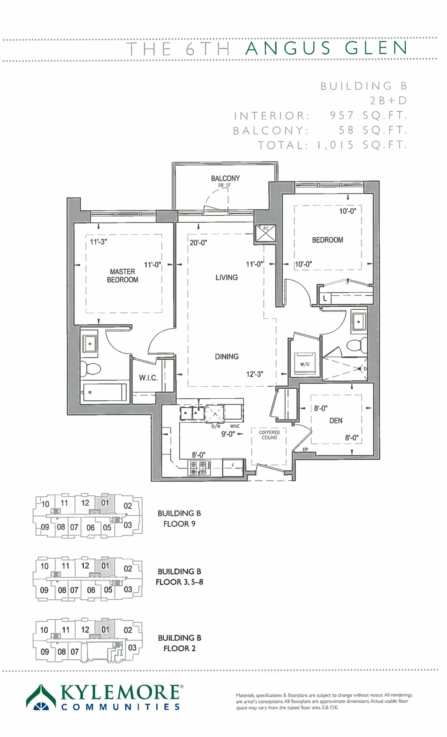 2B+D floor plan