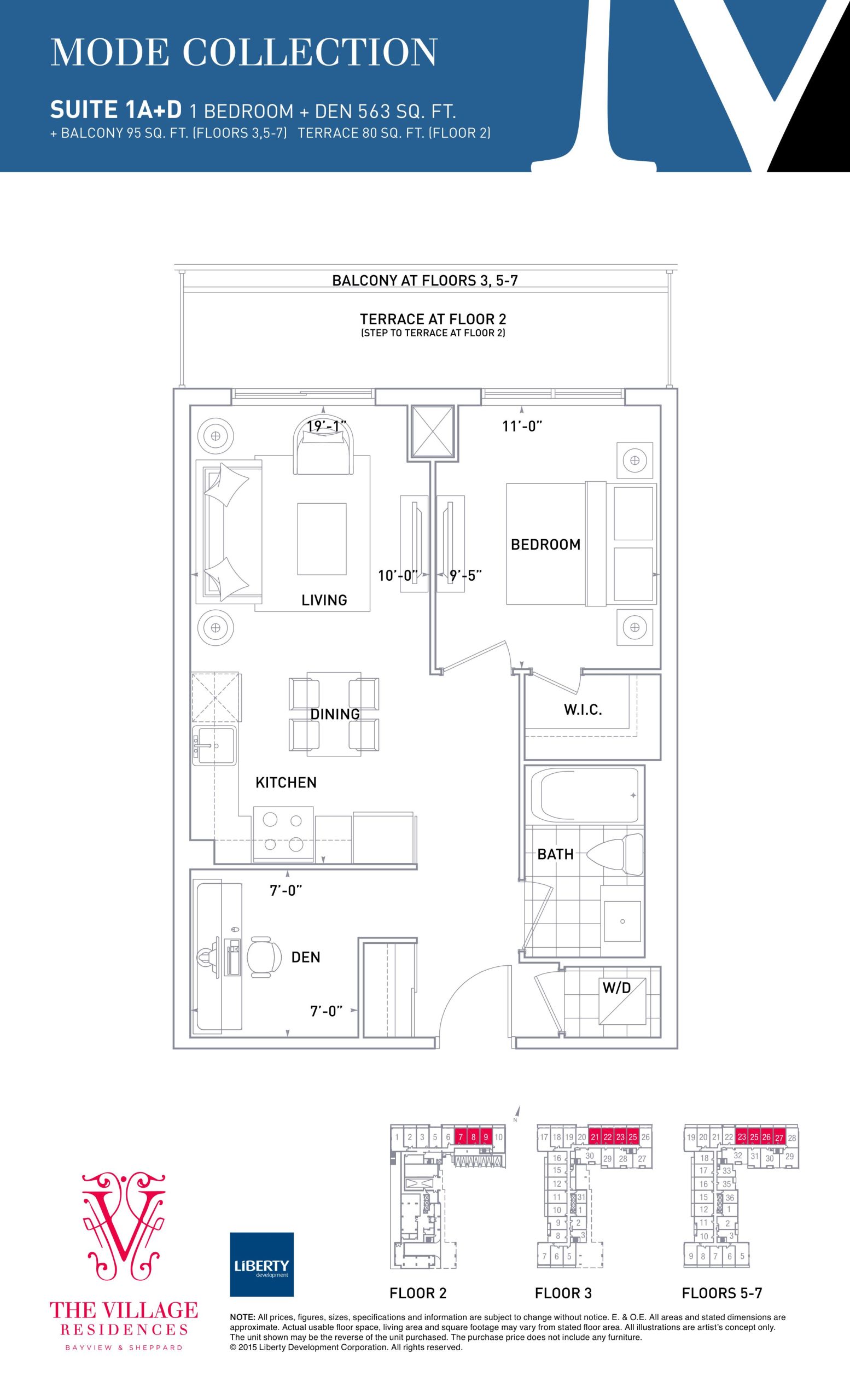 1A+D floor plan