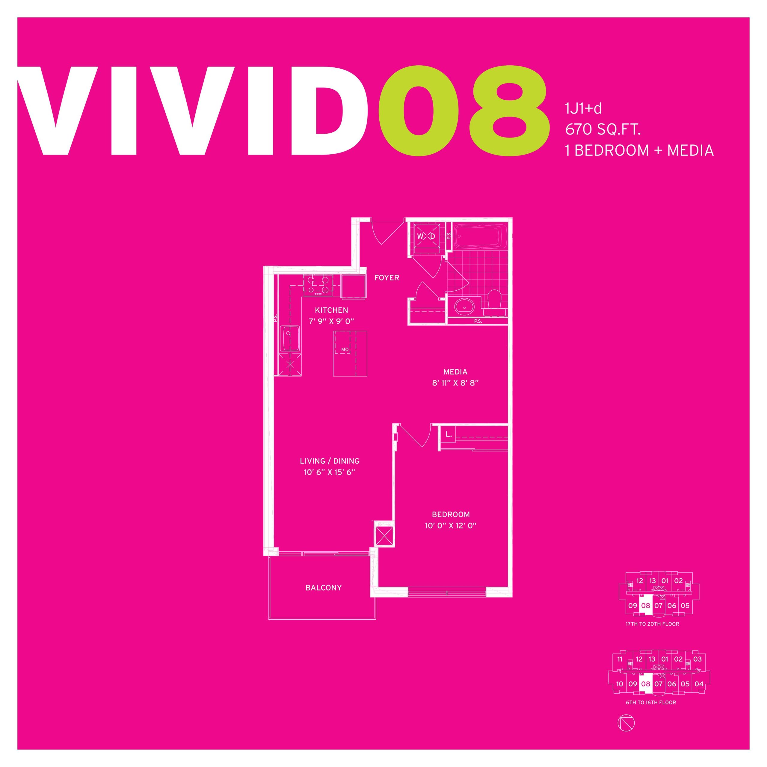 Vivid 08 1J1+d floor plan
