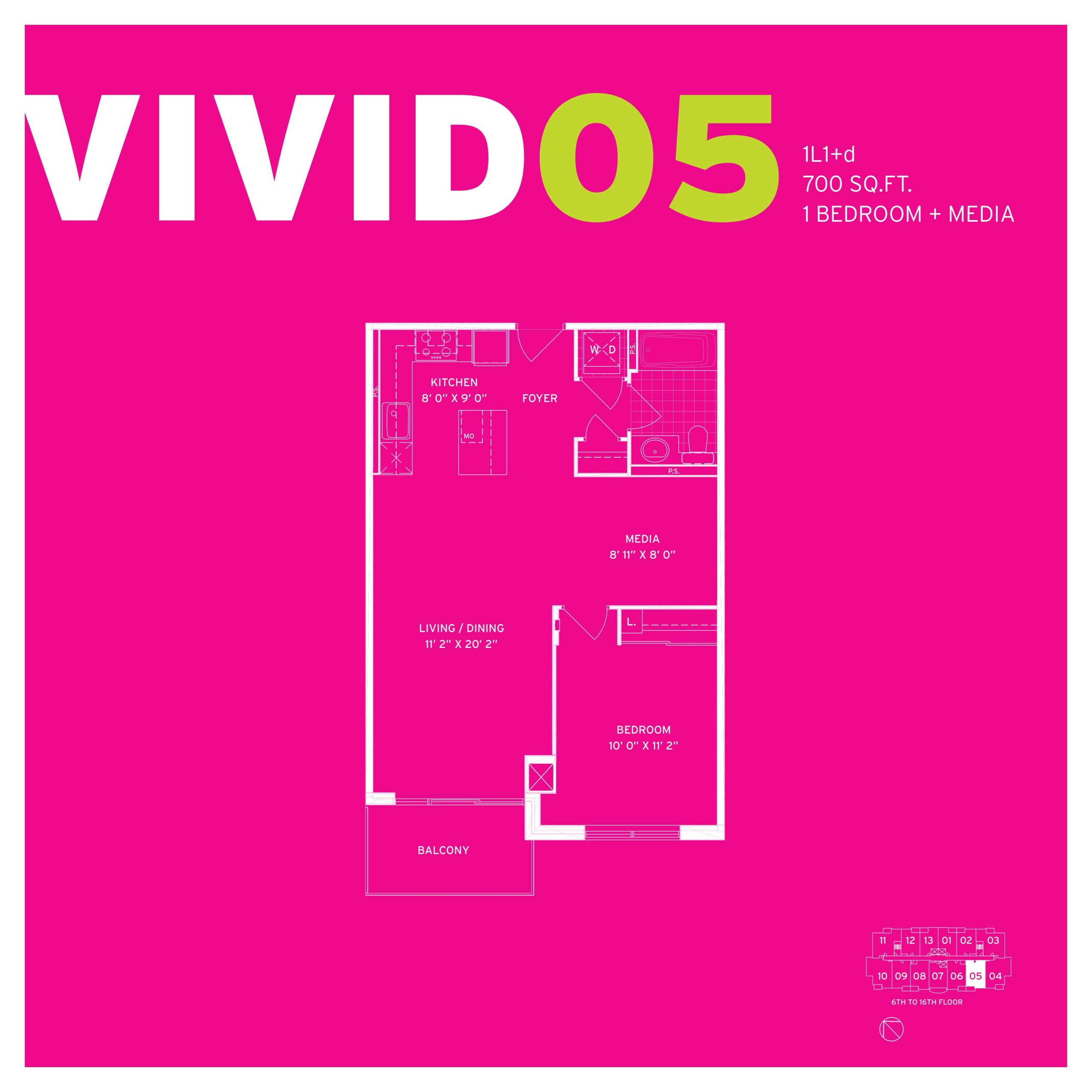 Vivid 05 1L1+d floor plan