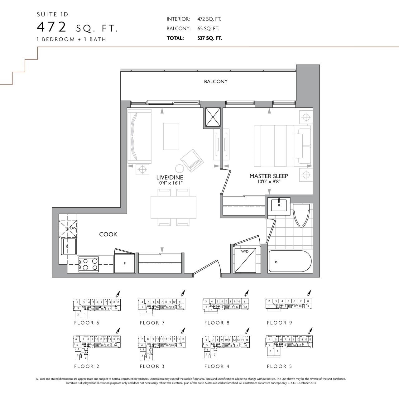 Suite 1D floor plan