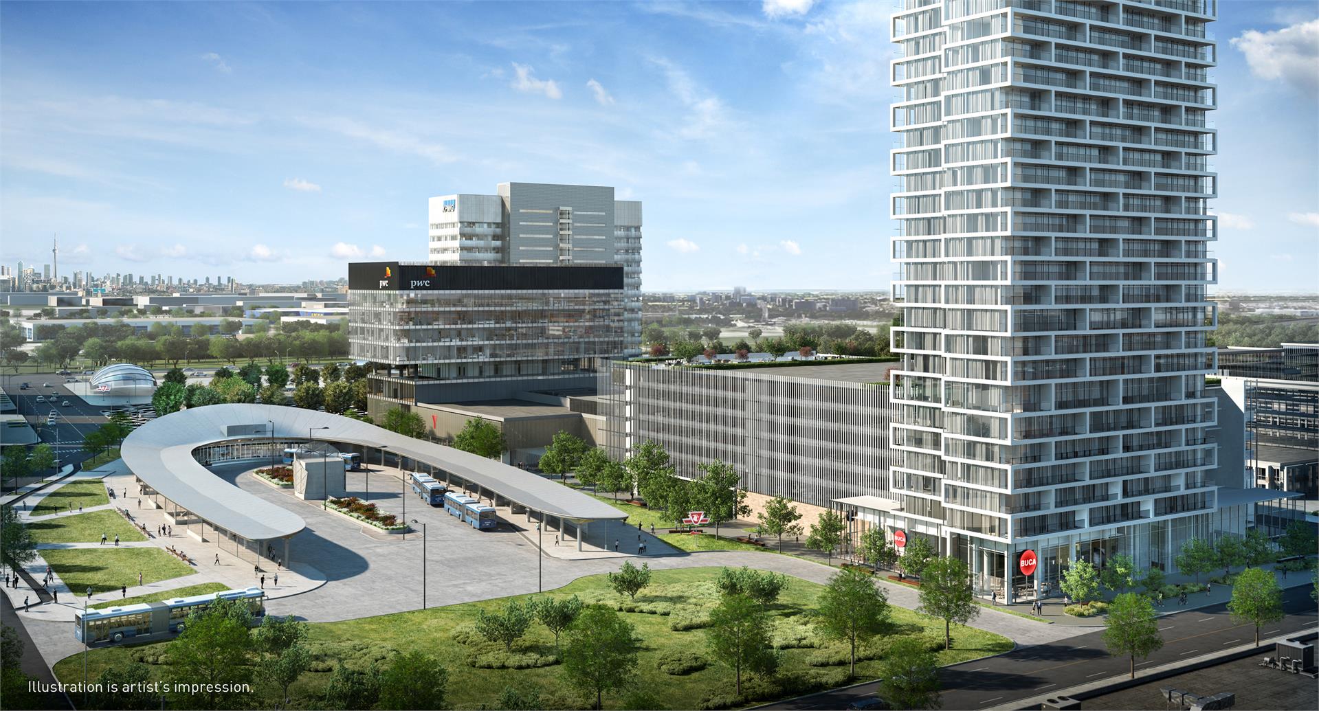 Transit City in Vaughan — rendering 3