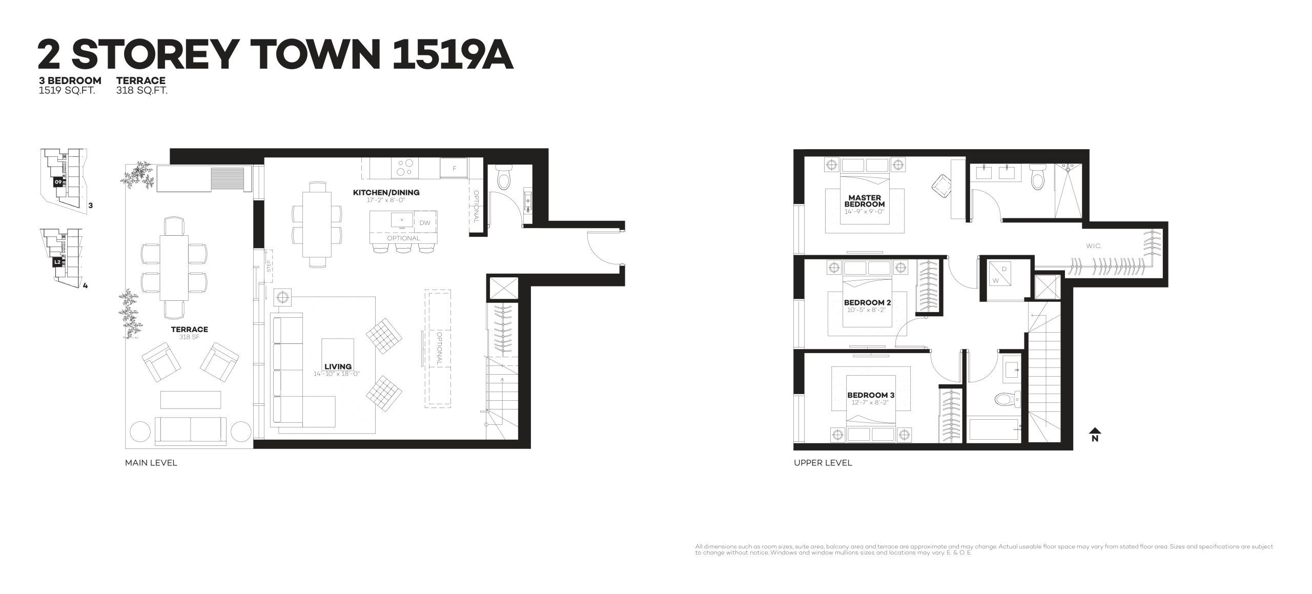 2 Storey Town 1519A floor plan