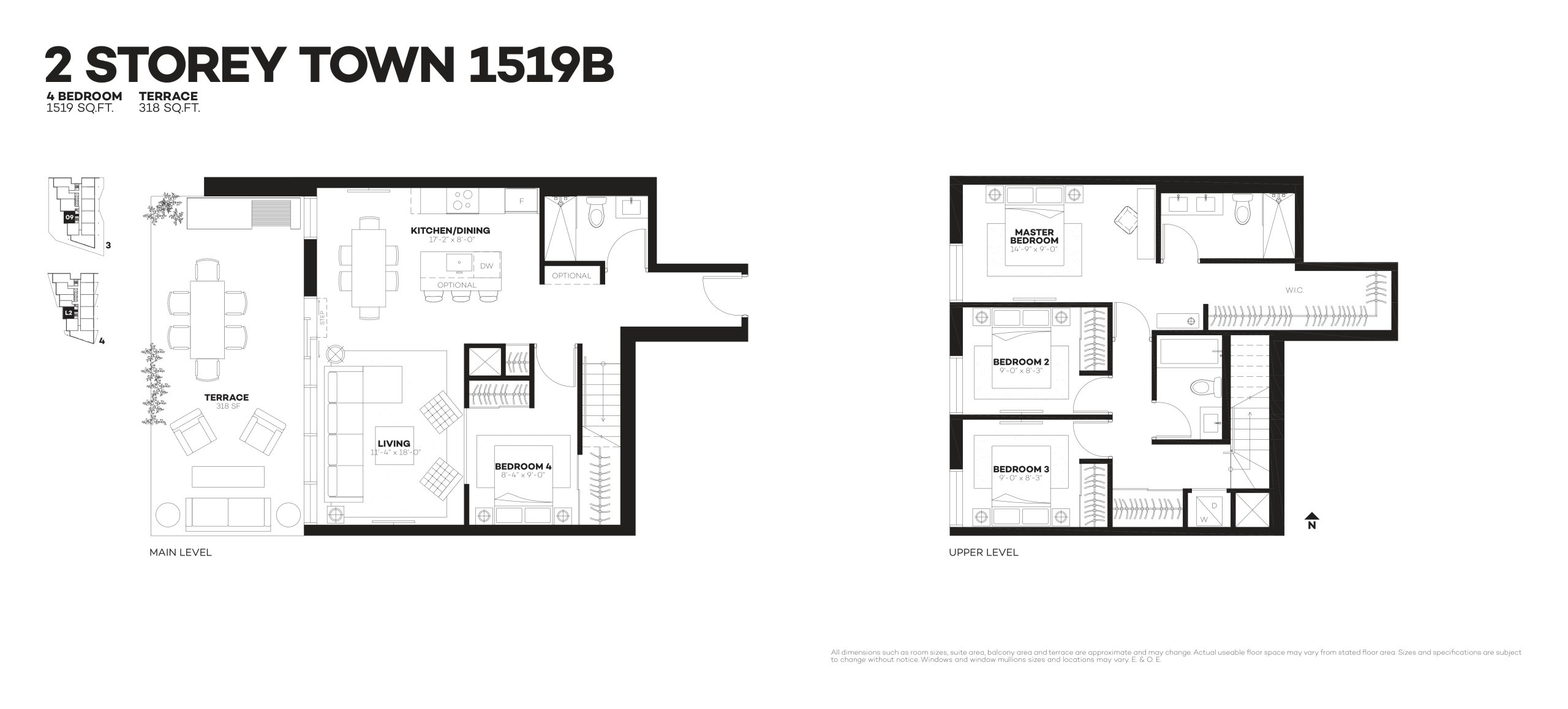 2 Storey Town 1519B floor plan
