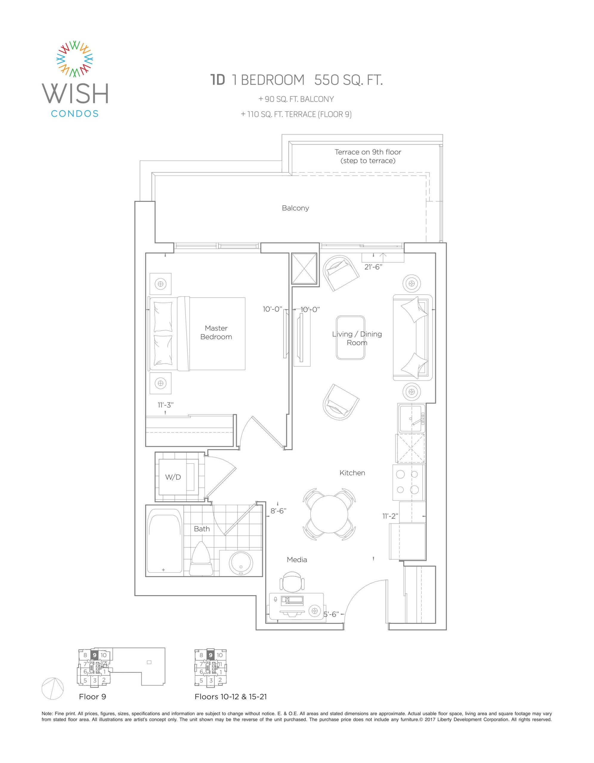 1D floor plan