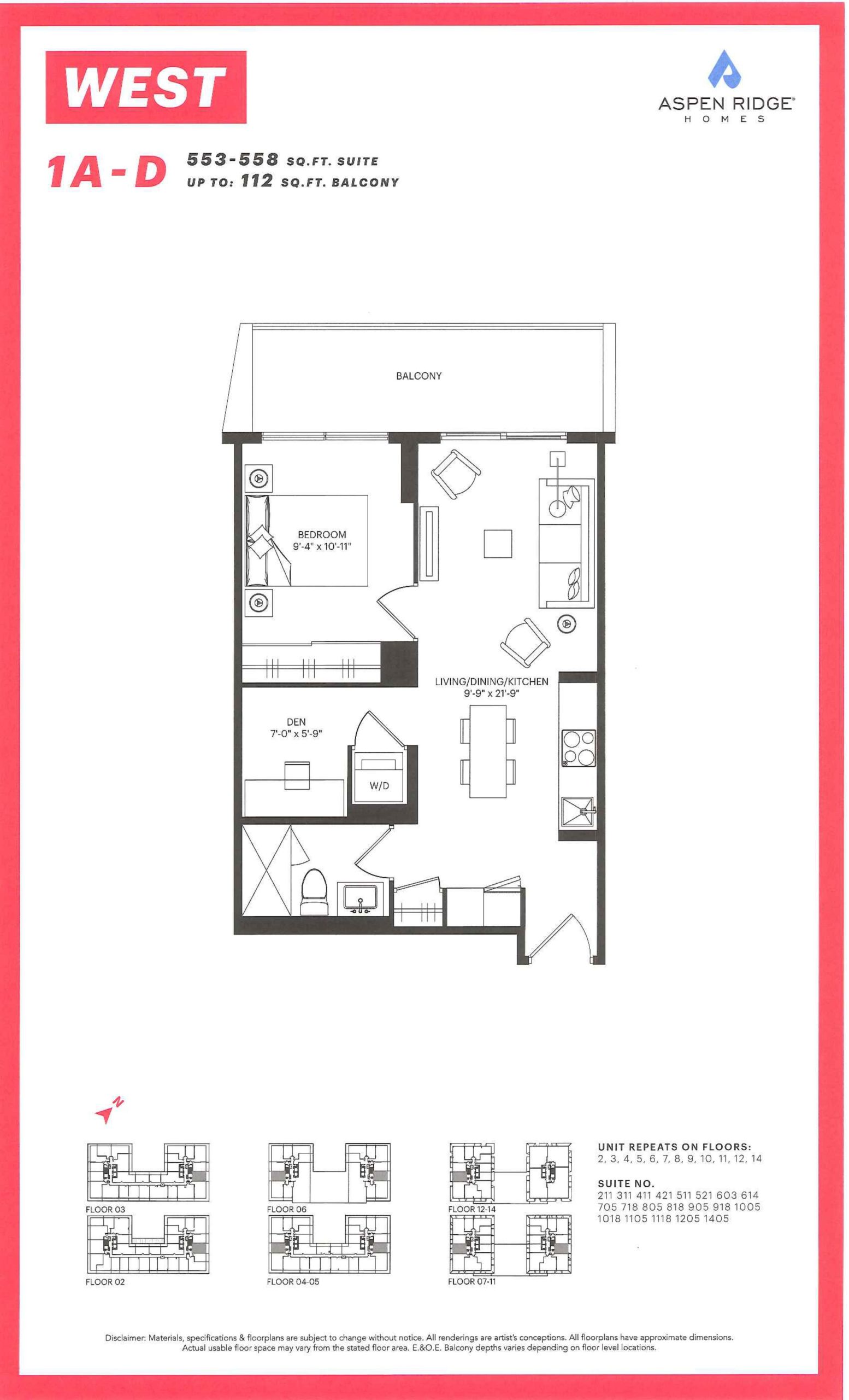 1A-D floor plan