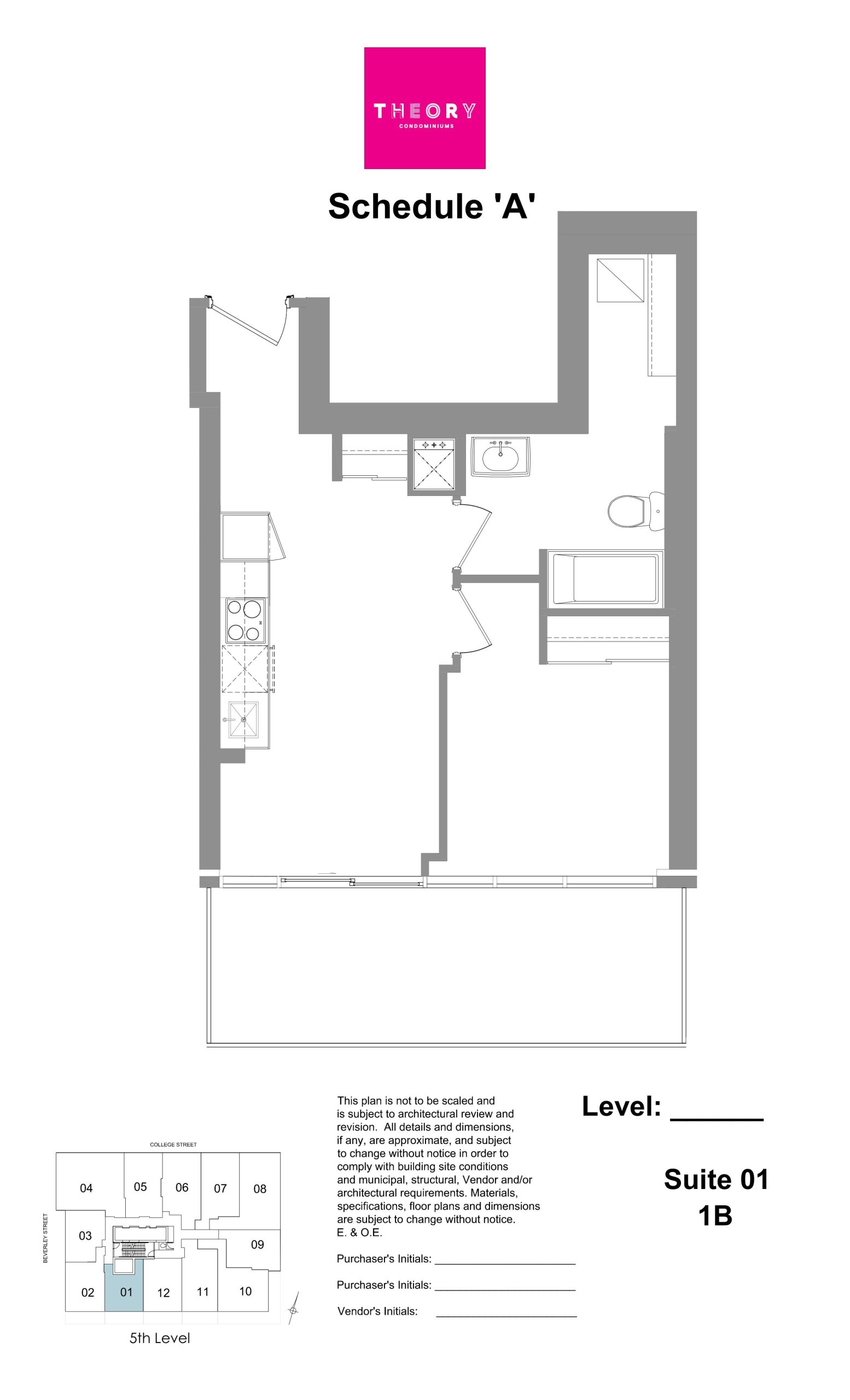 Suite 01 - 1B floor plan