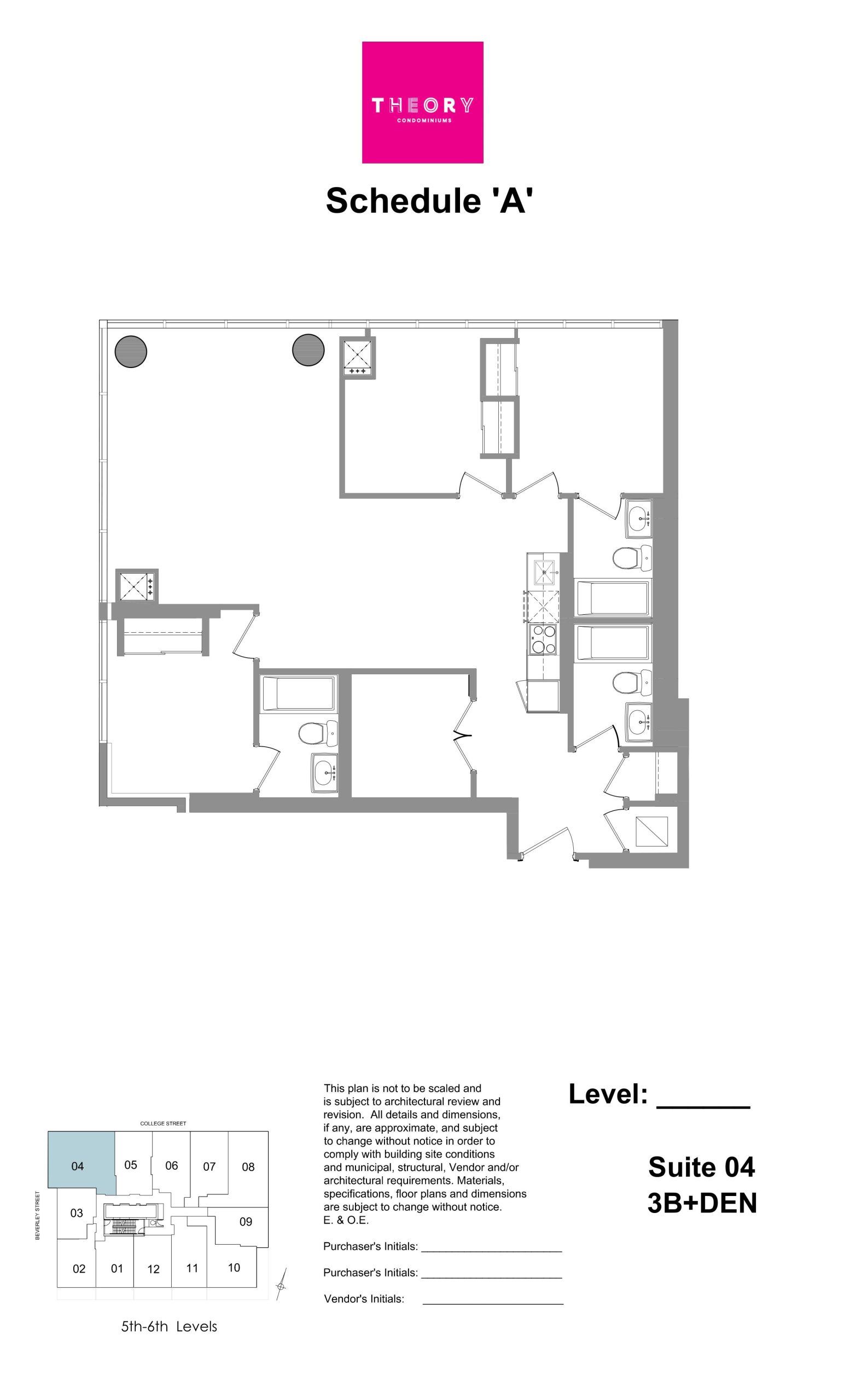 Suite 04 - 3B+Den floor plan