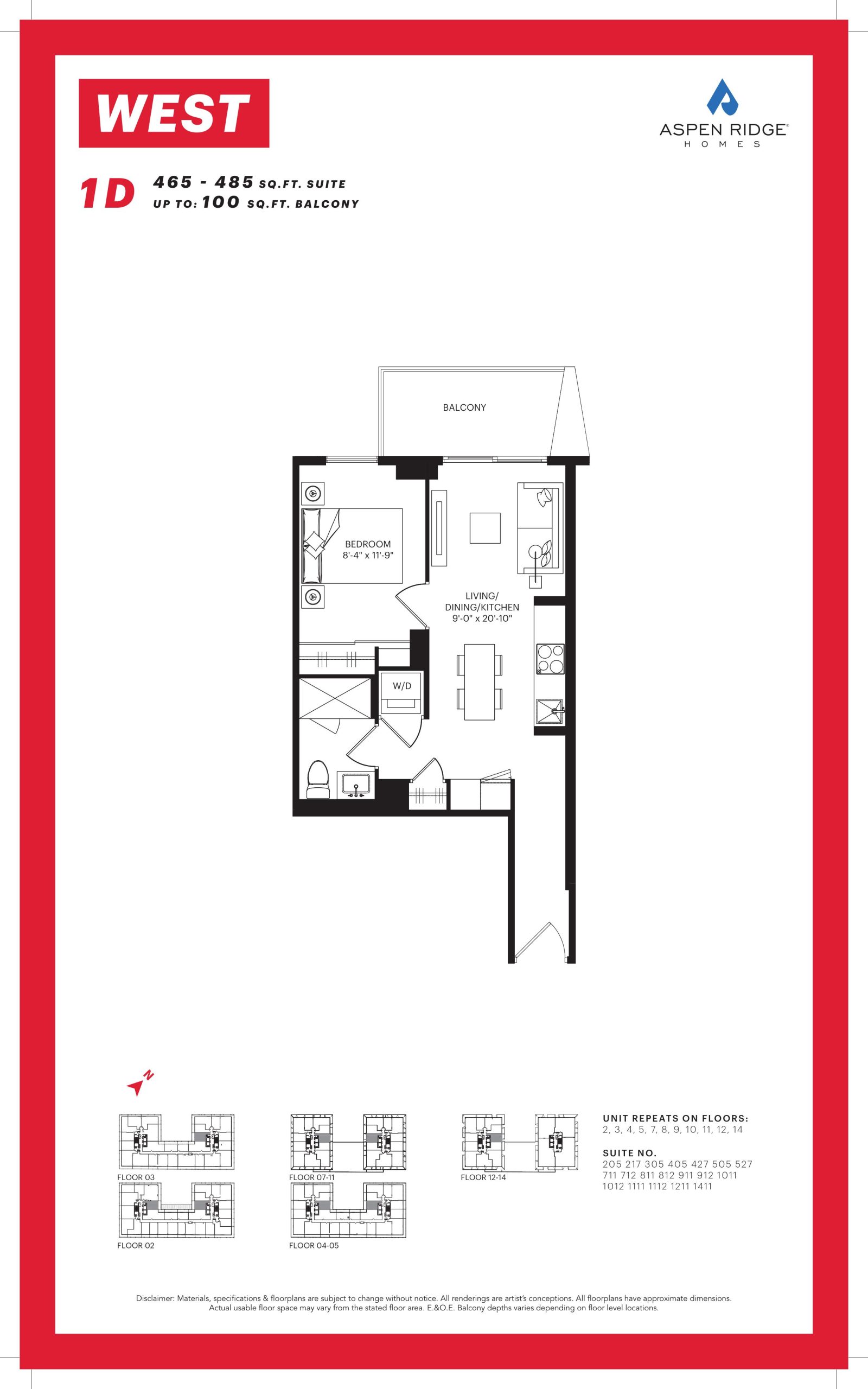 1D floor plan