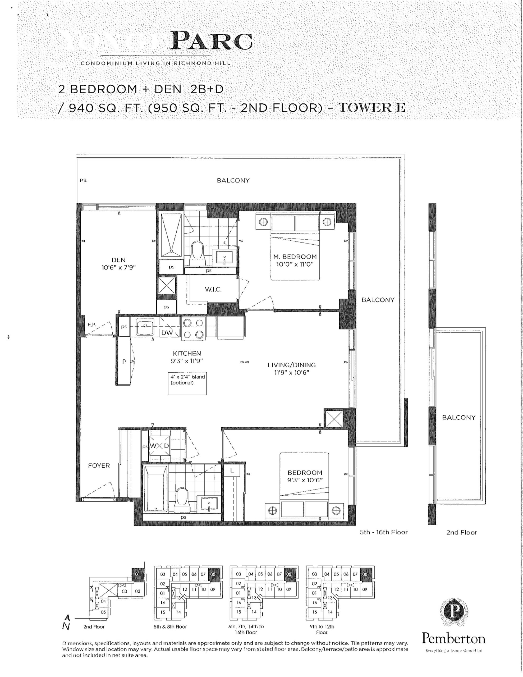 2B+D floor plan