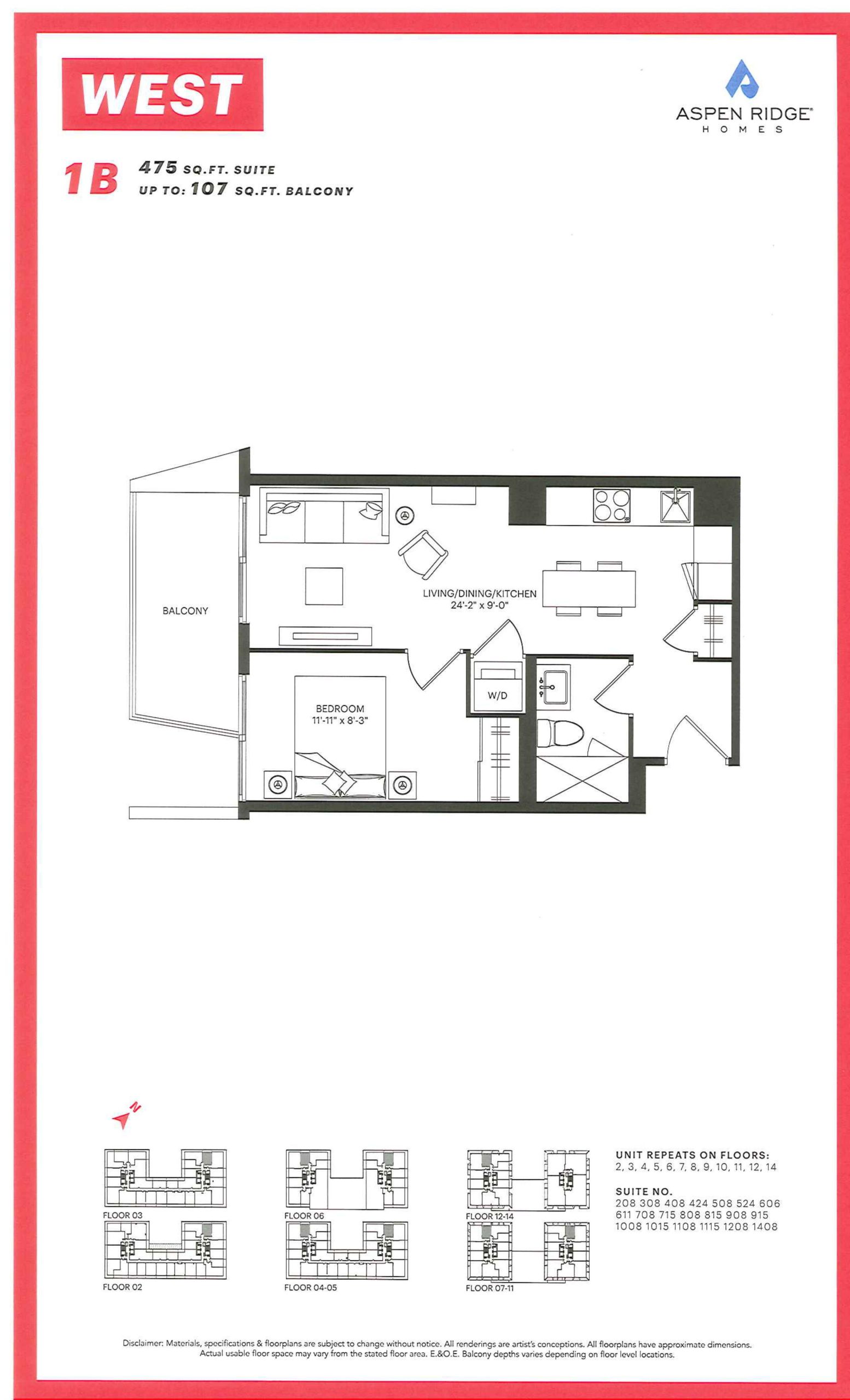 1B floor plan
