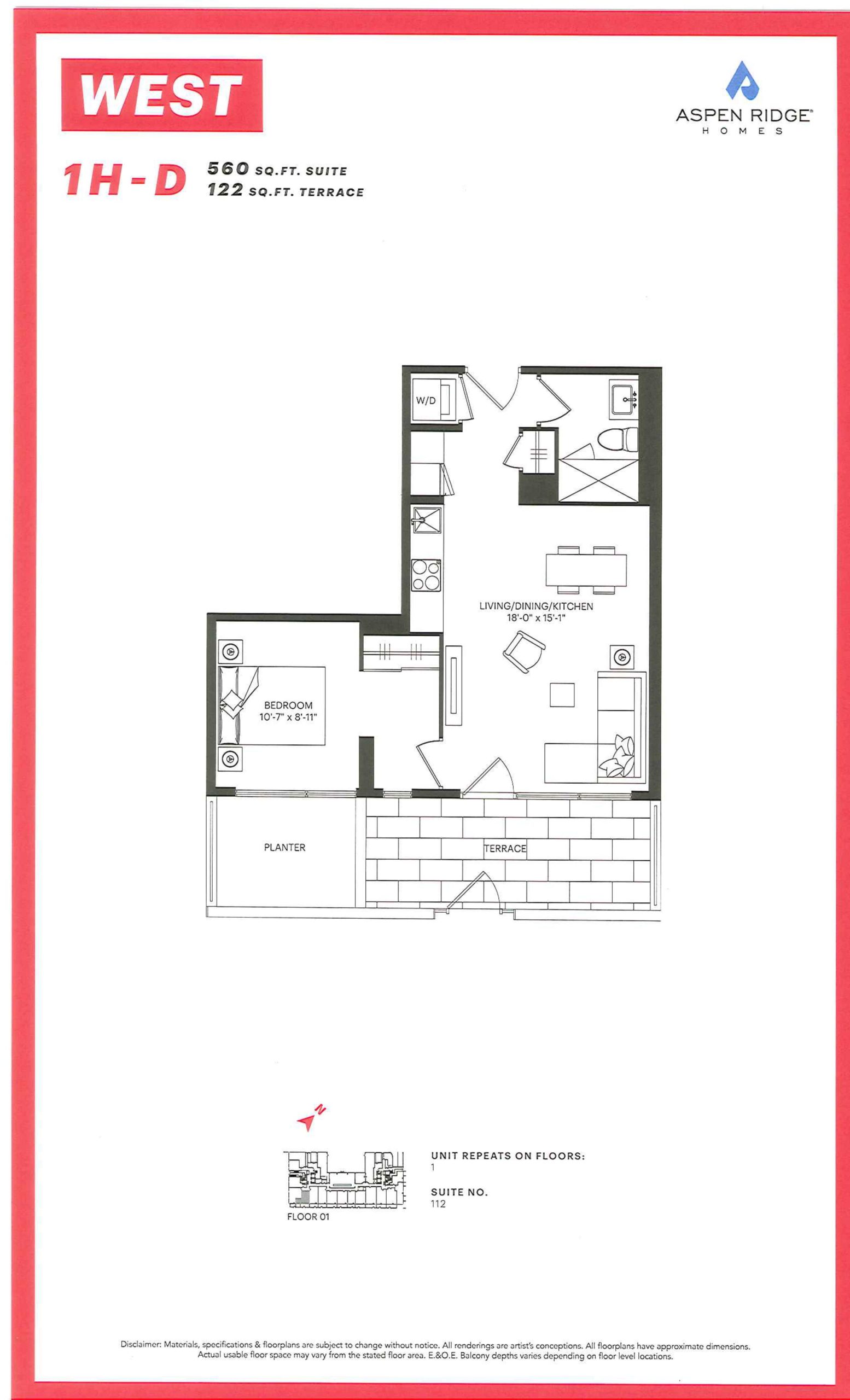 1H-D floor plan