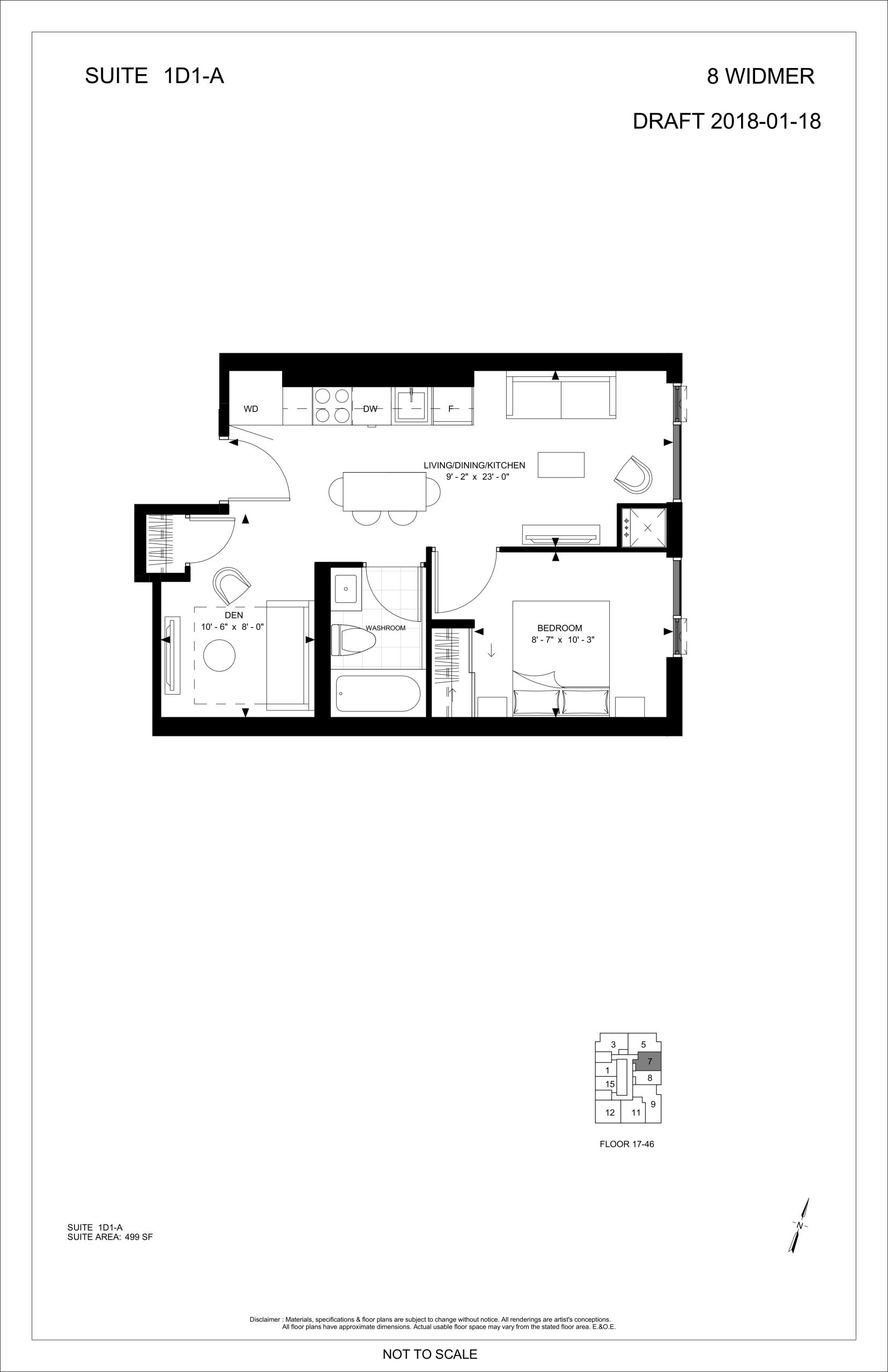 Suite 1D1-A floor plan