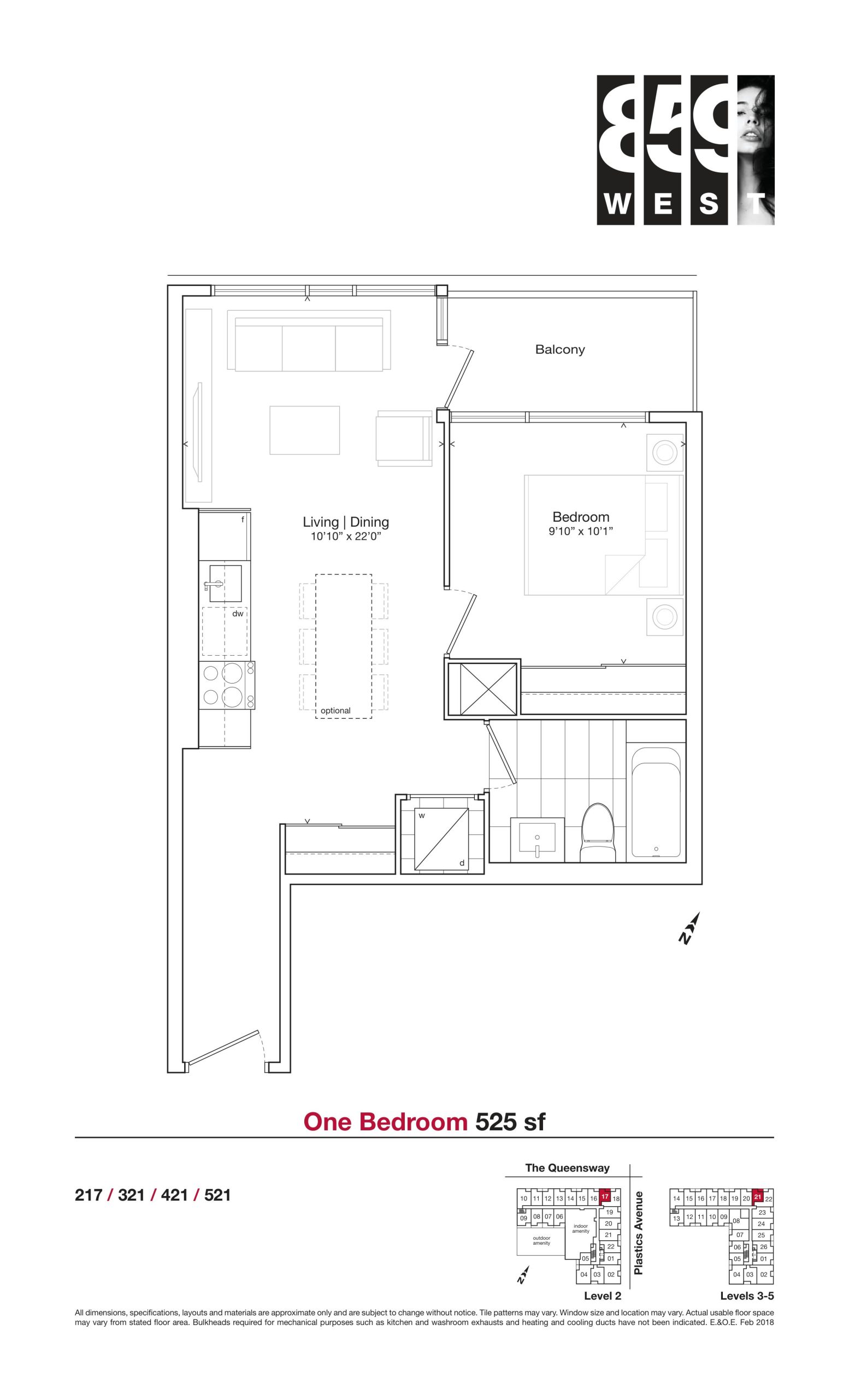 525 sf floor plan