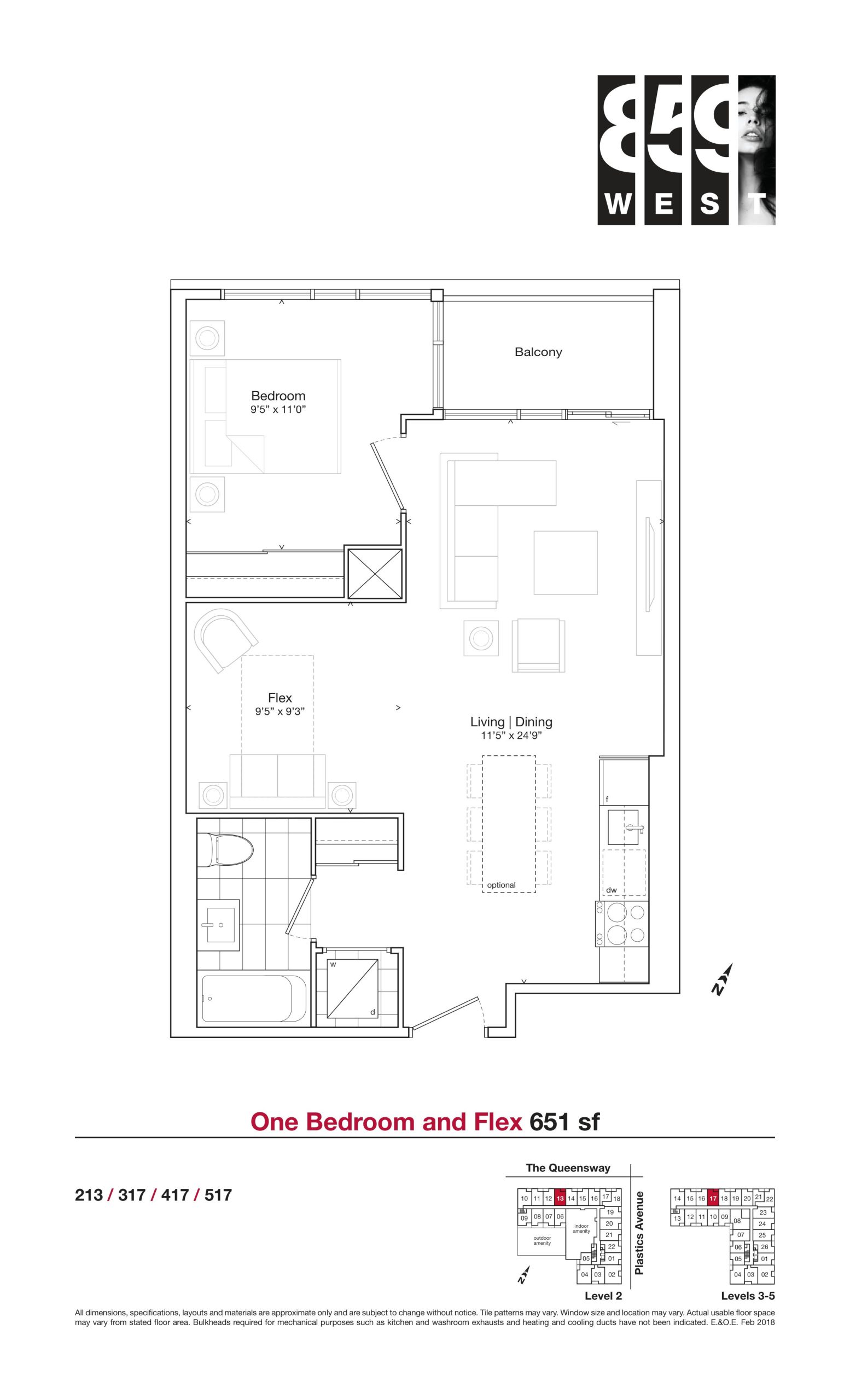 651 sf floor plan