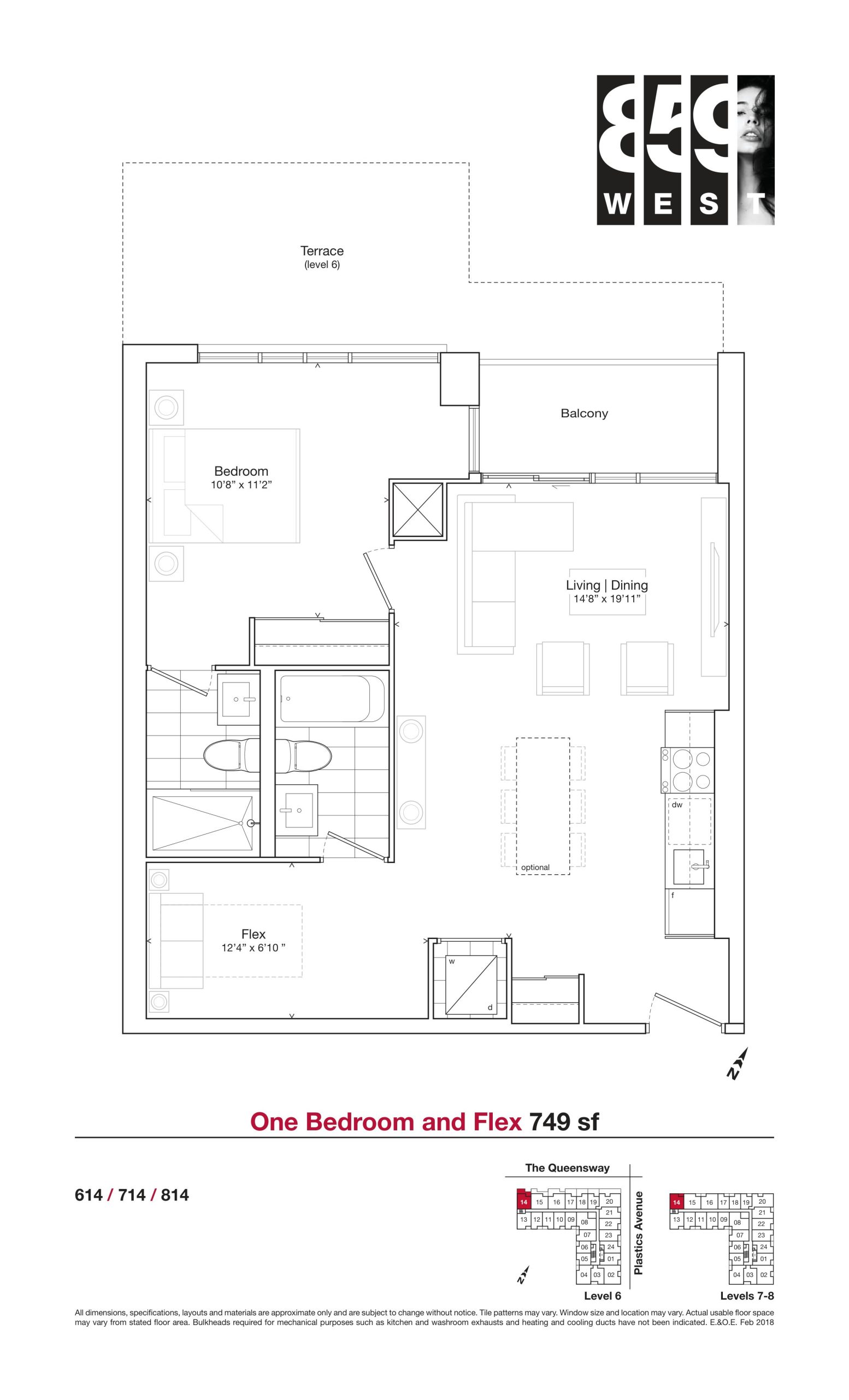 749 sf floor plan
