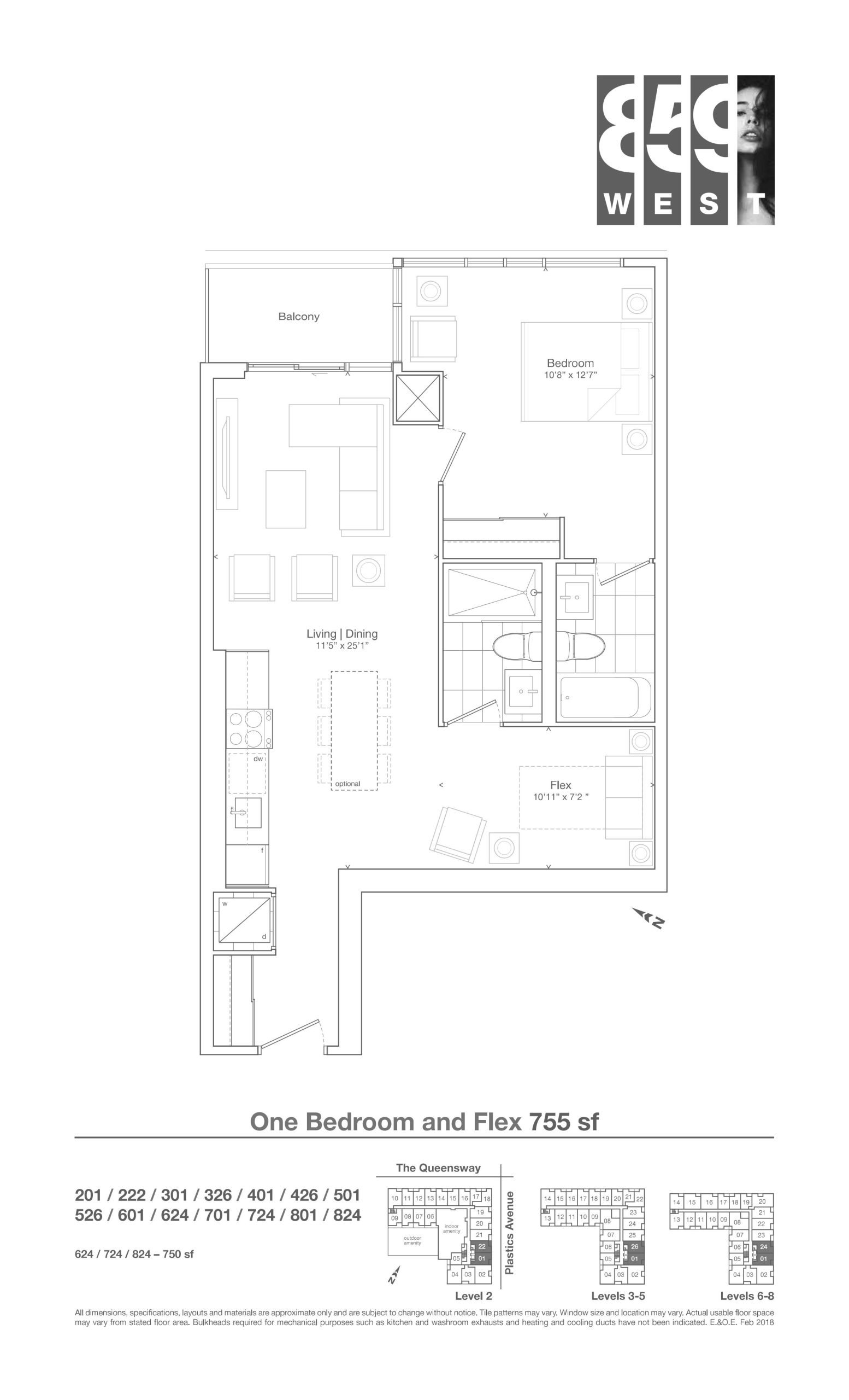 755 sf floor plan