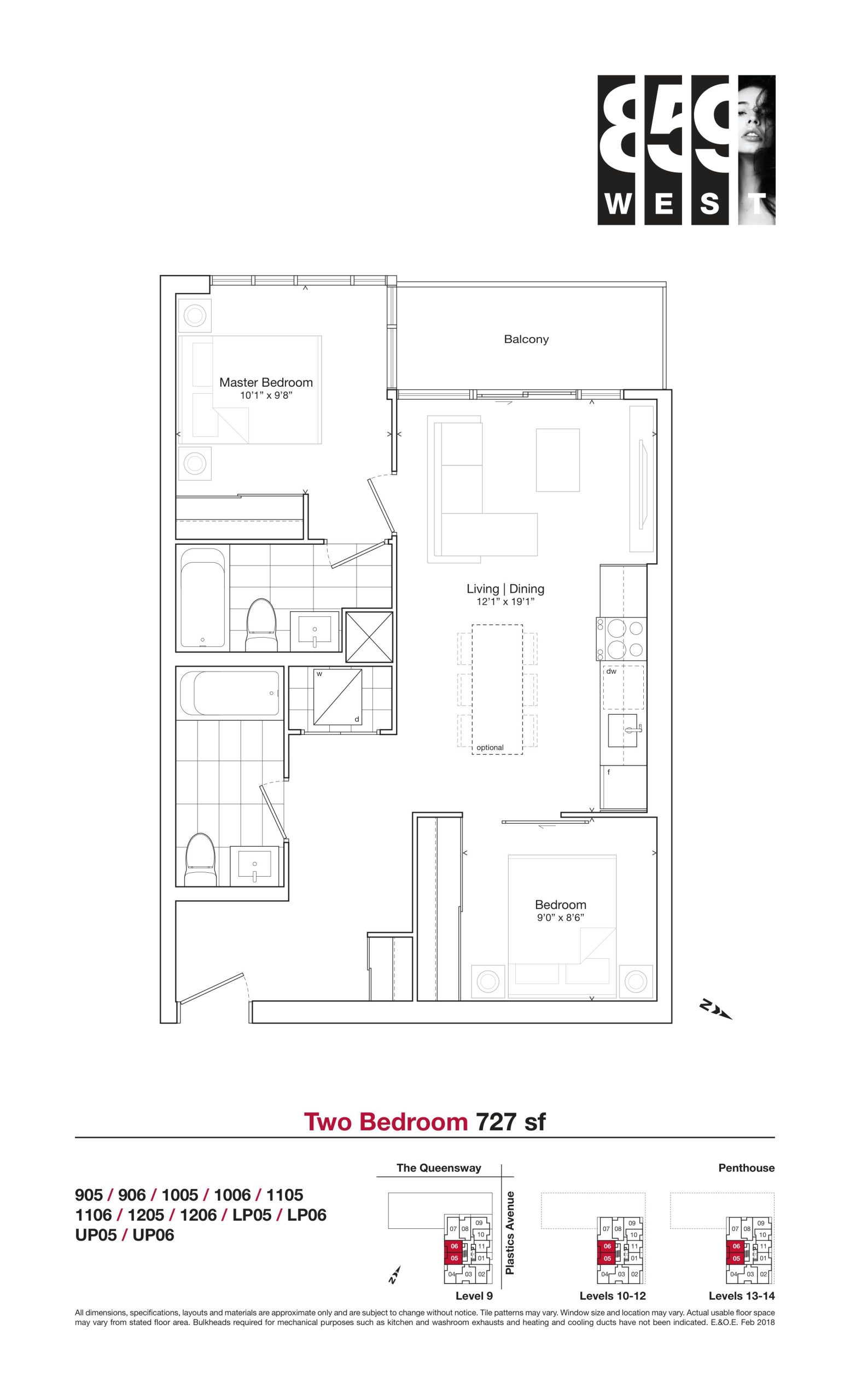 727 sf floor plan