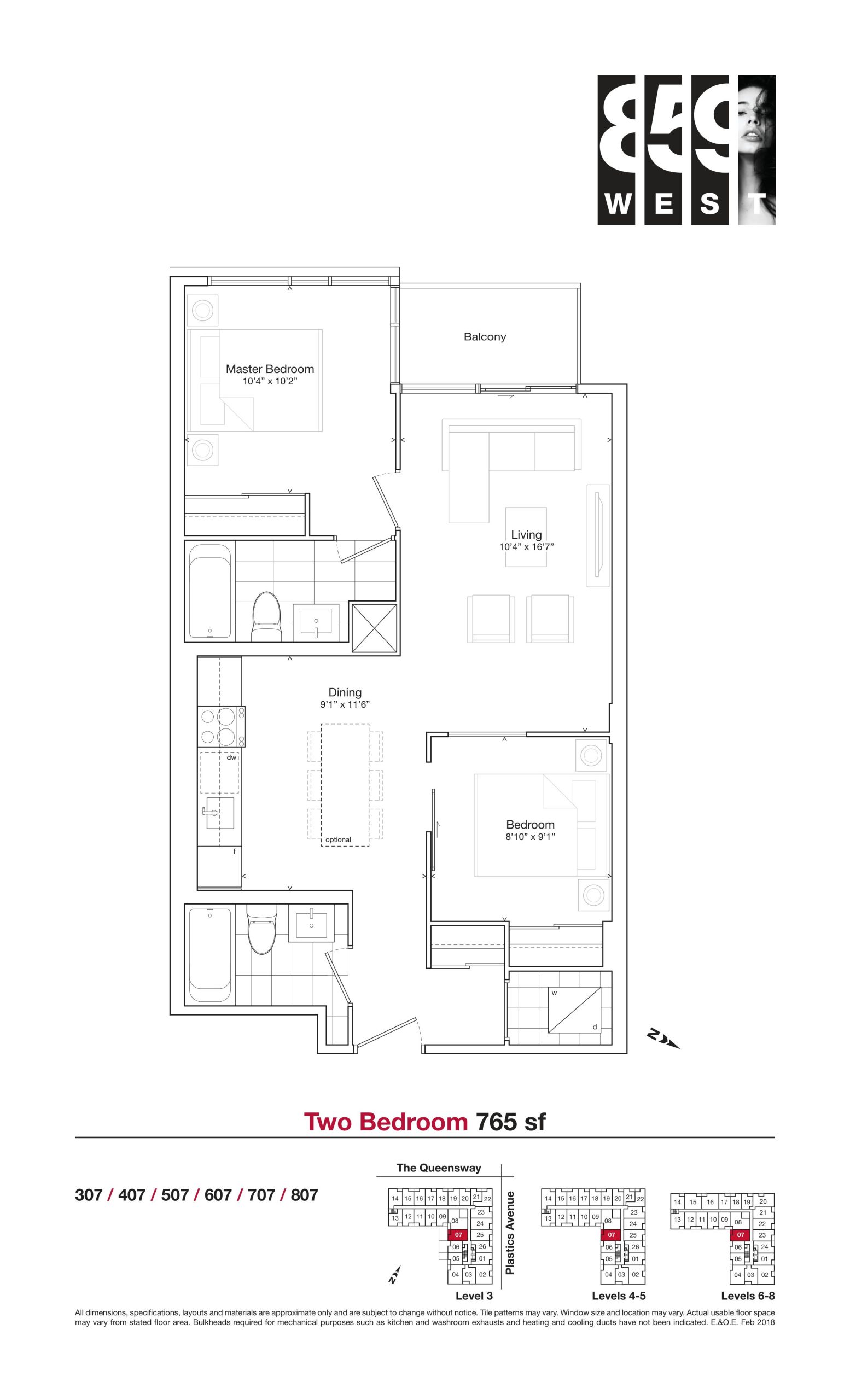765 sf floor plan