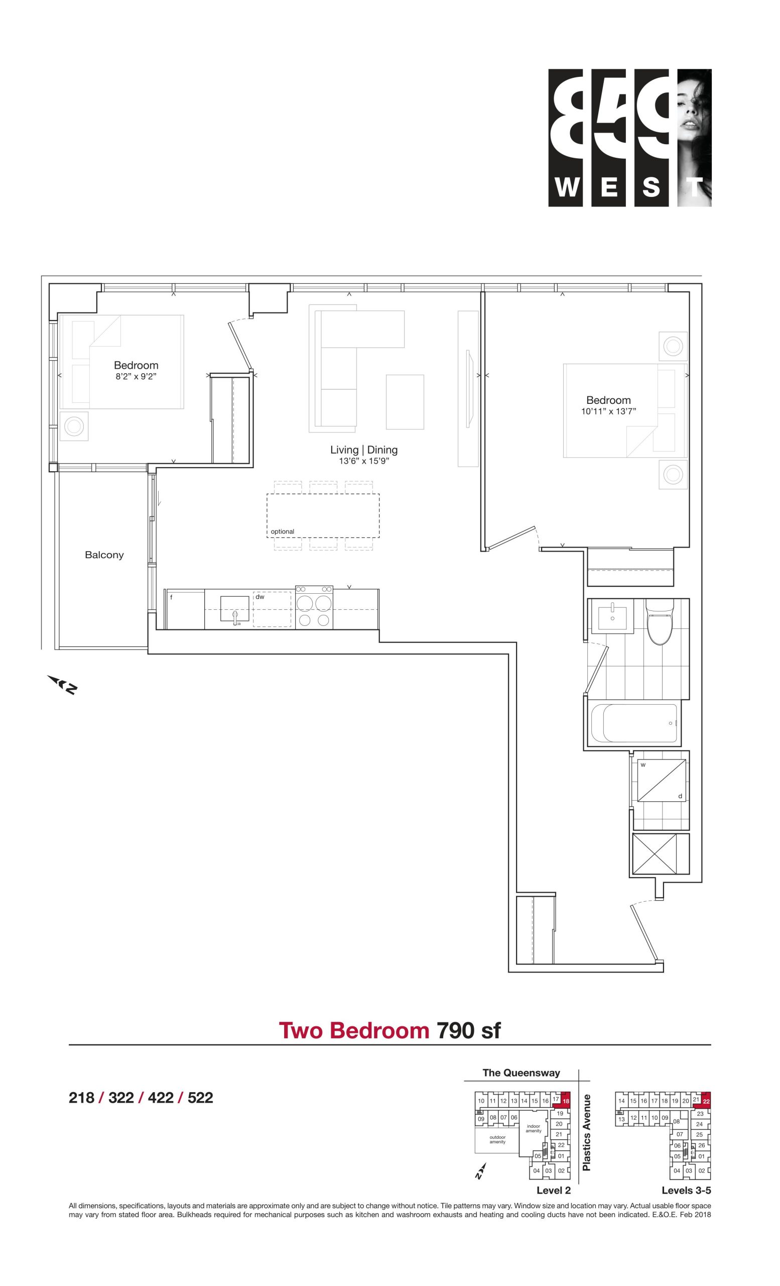 790 sf floor plan
