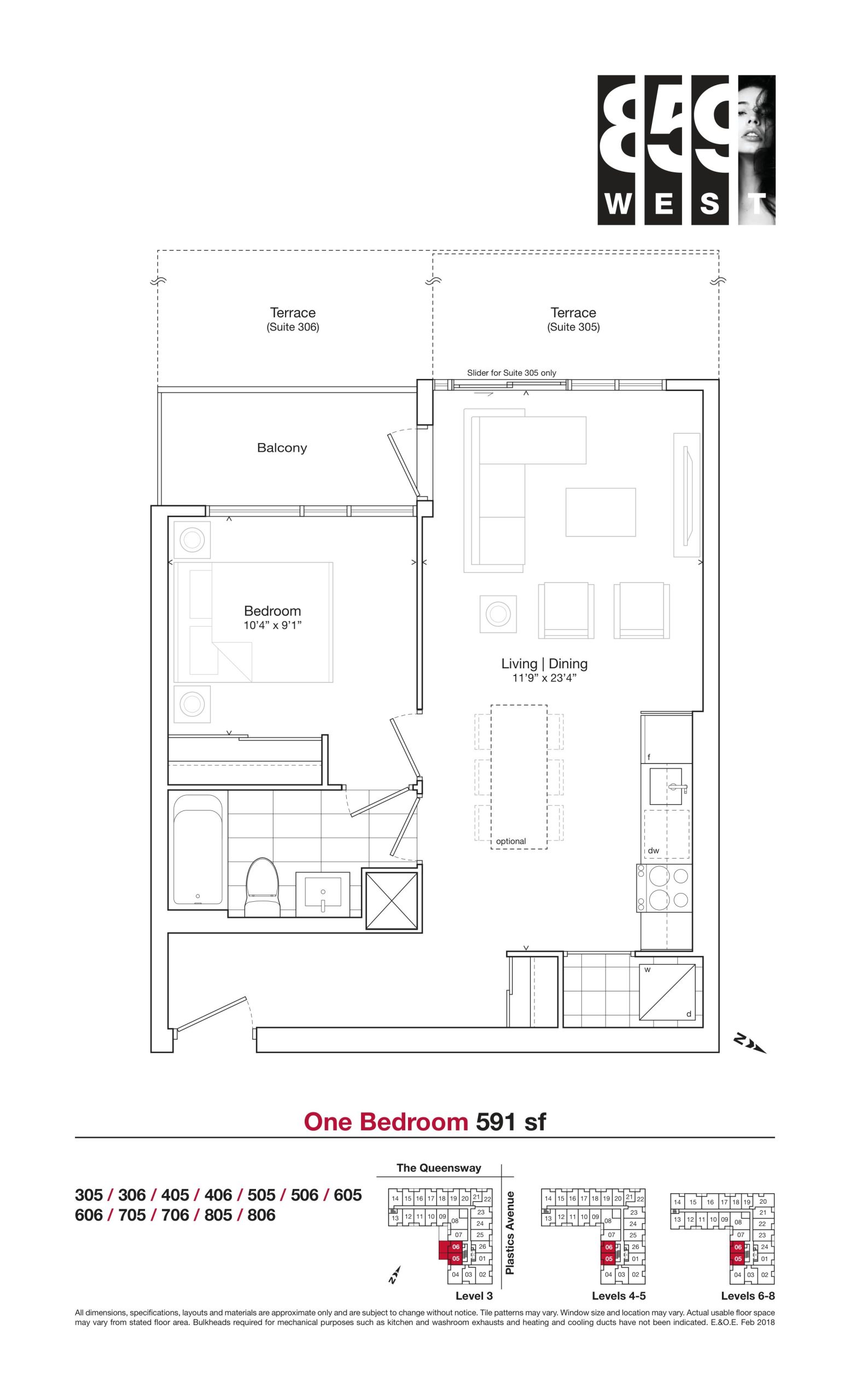 591 sf floor plan