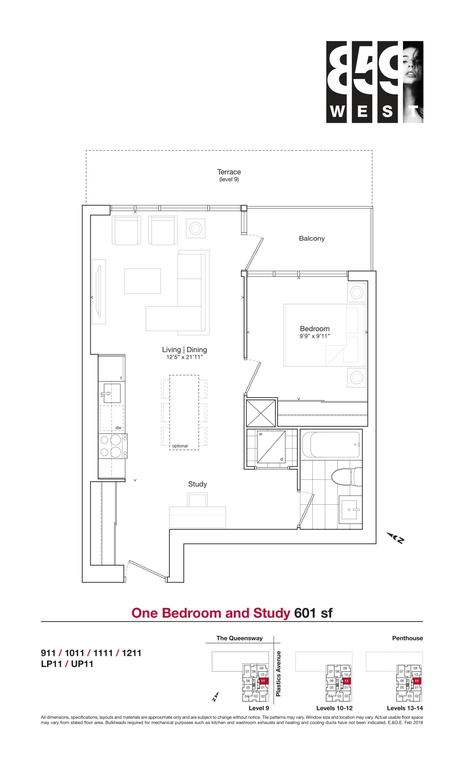 601 sf floor plan