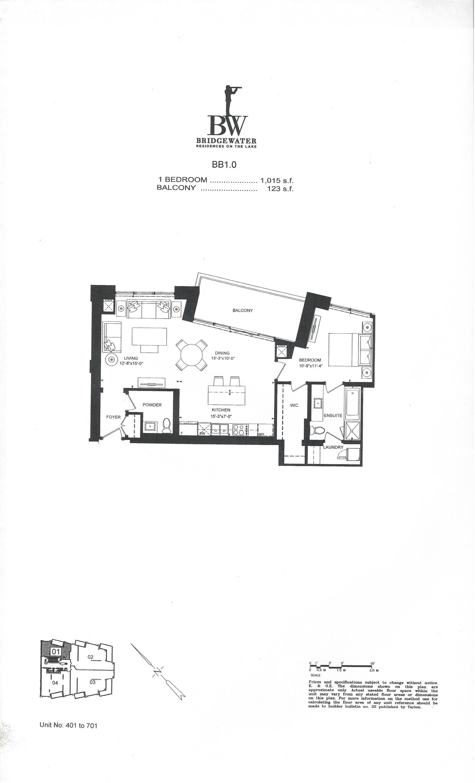 1,015 sq. ft. floor plan