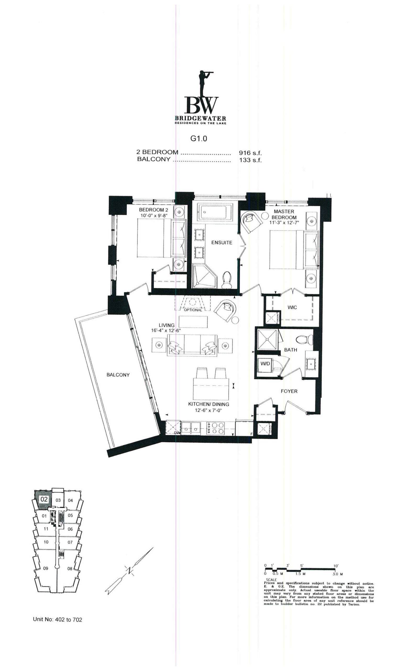 916 sq. ft. floor plan