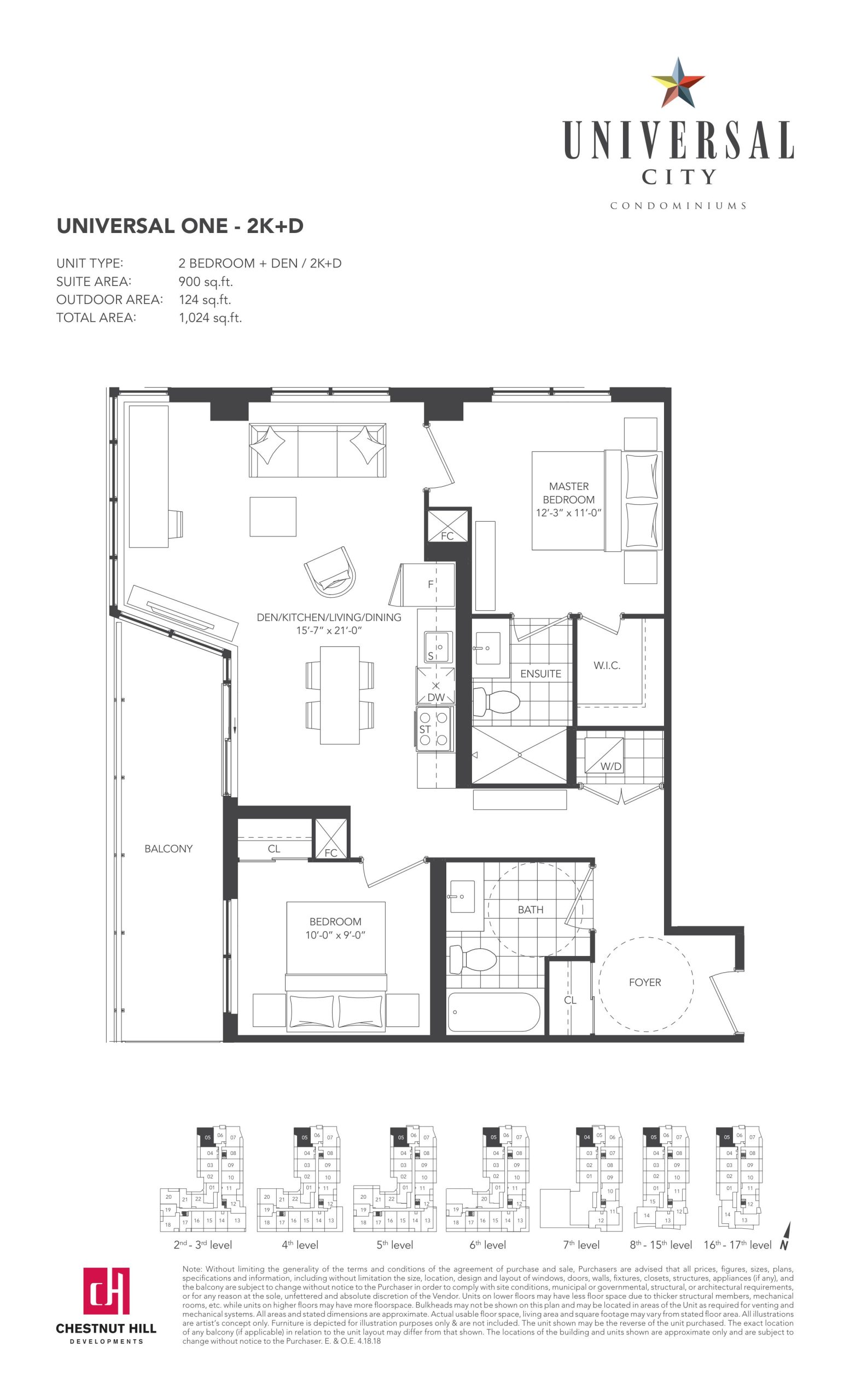 2K+D floor plan
