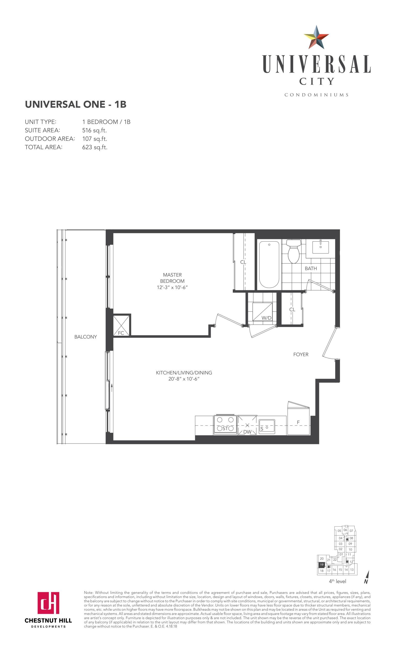 1B floor plan