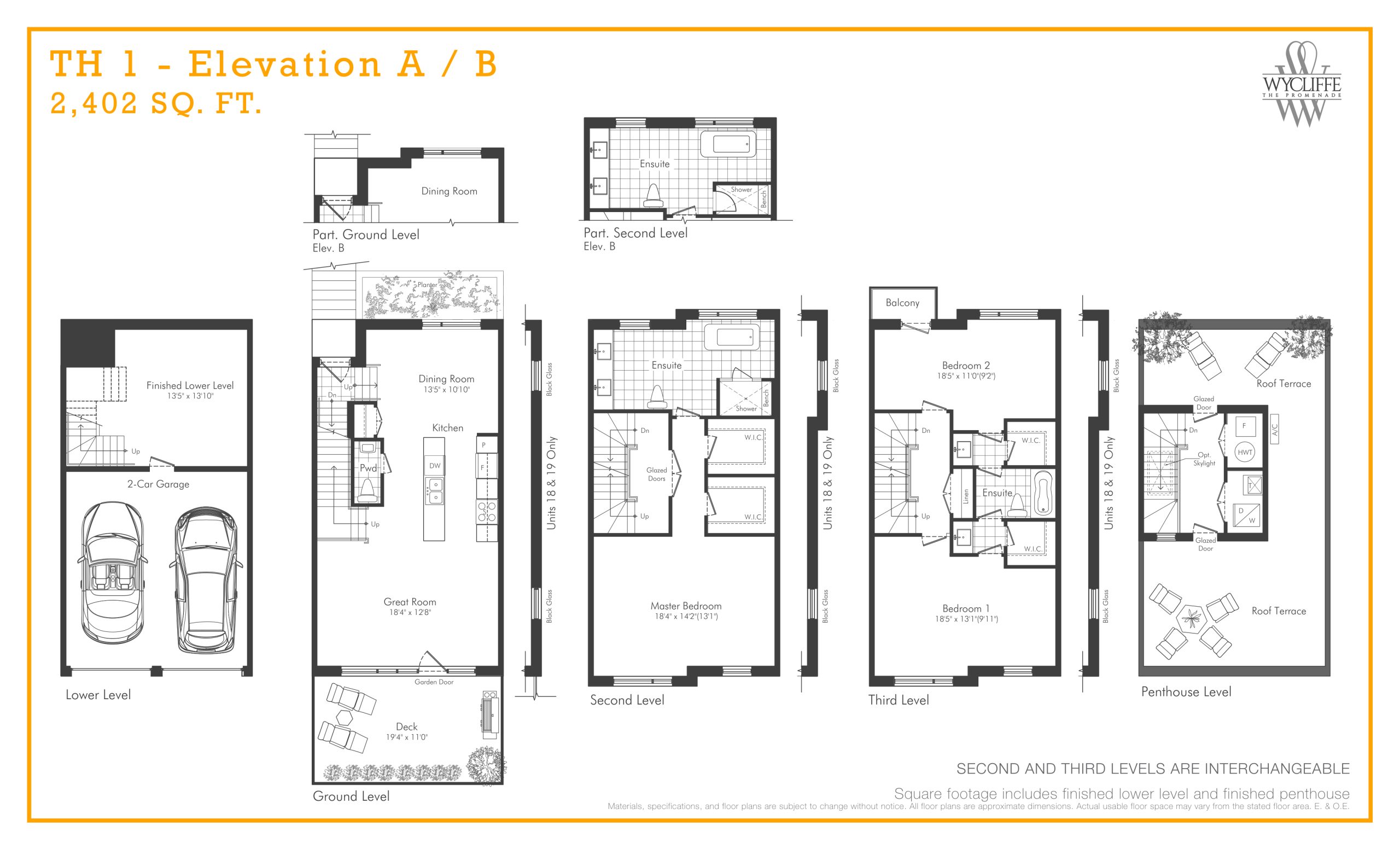 TH 1 - Elevation A/B floor plan