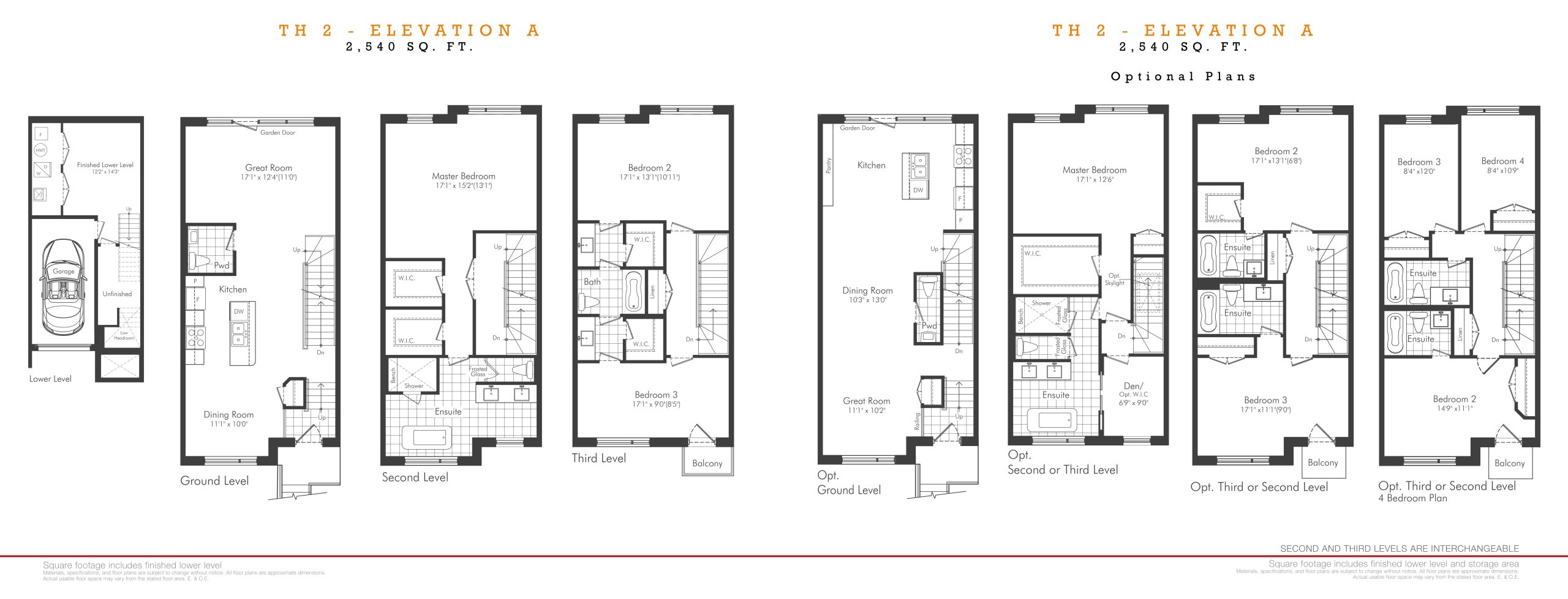 TH 2 - Elevation A/B Optional Plans floor plan