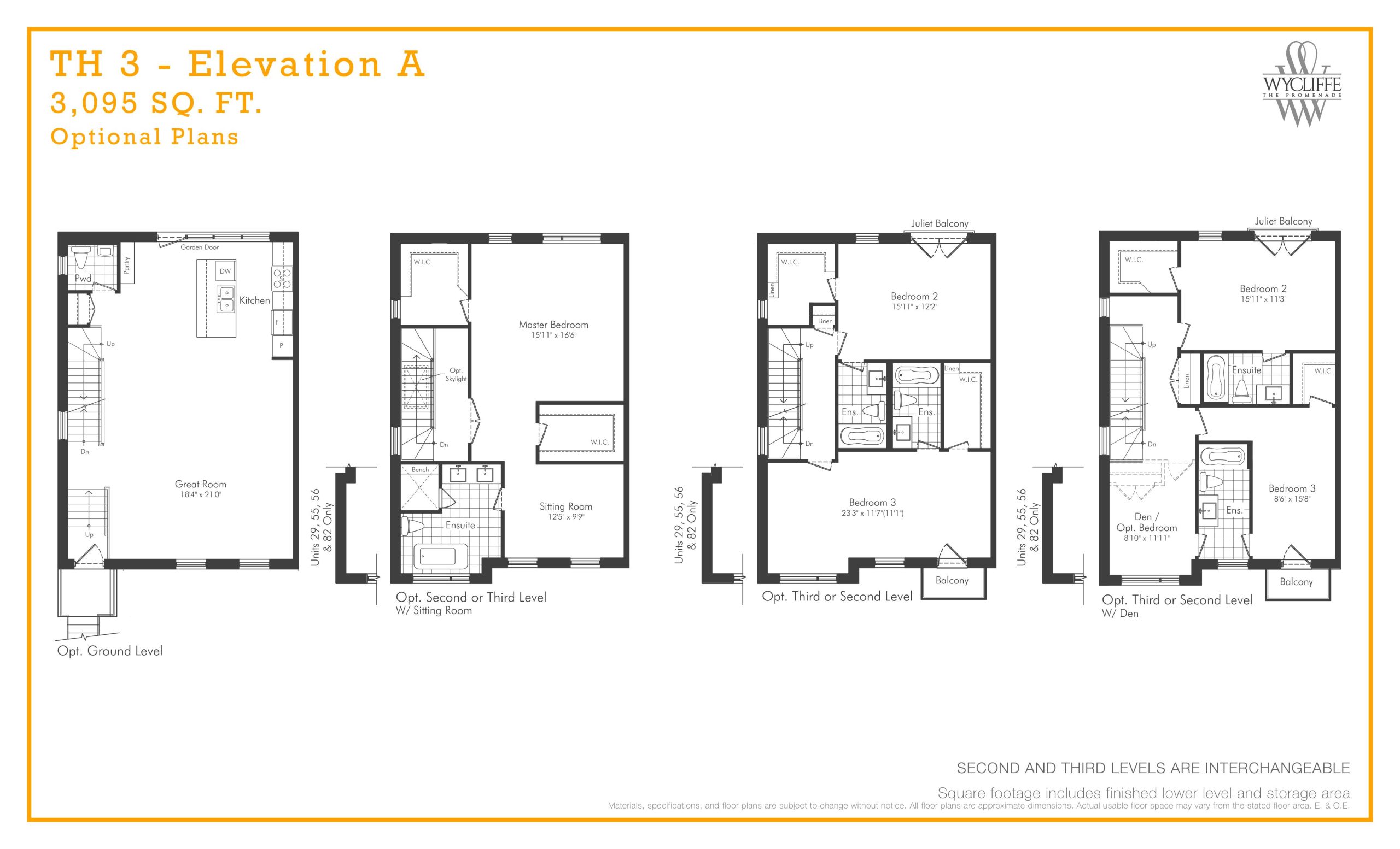 TH 3 - Elevation A Optional Plans floor plan