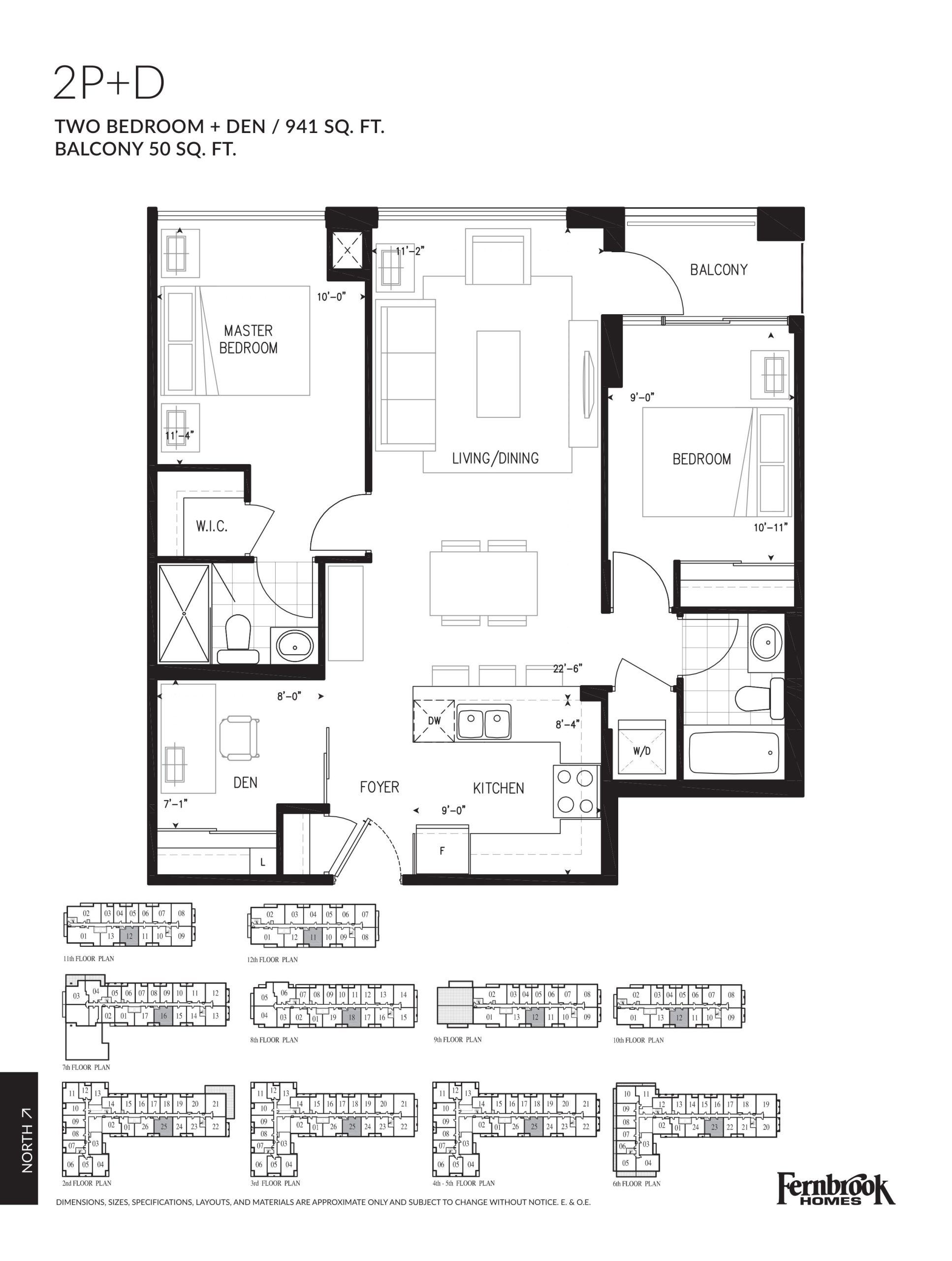 2P+D floor plan