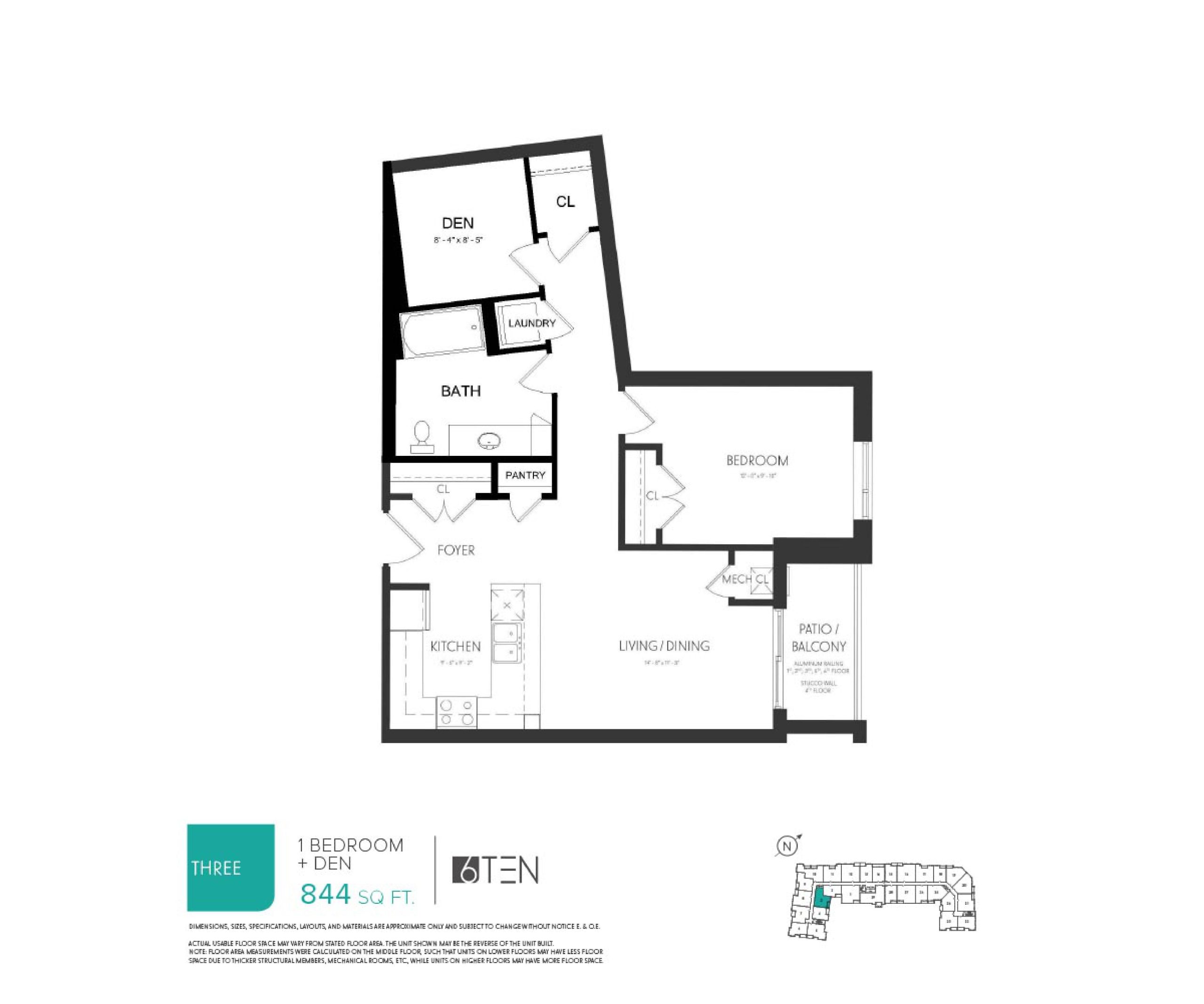 Three floor plan