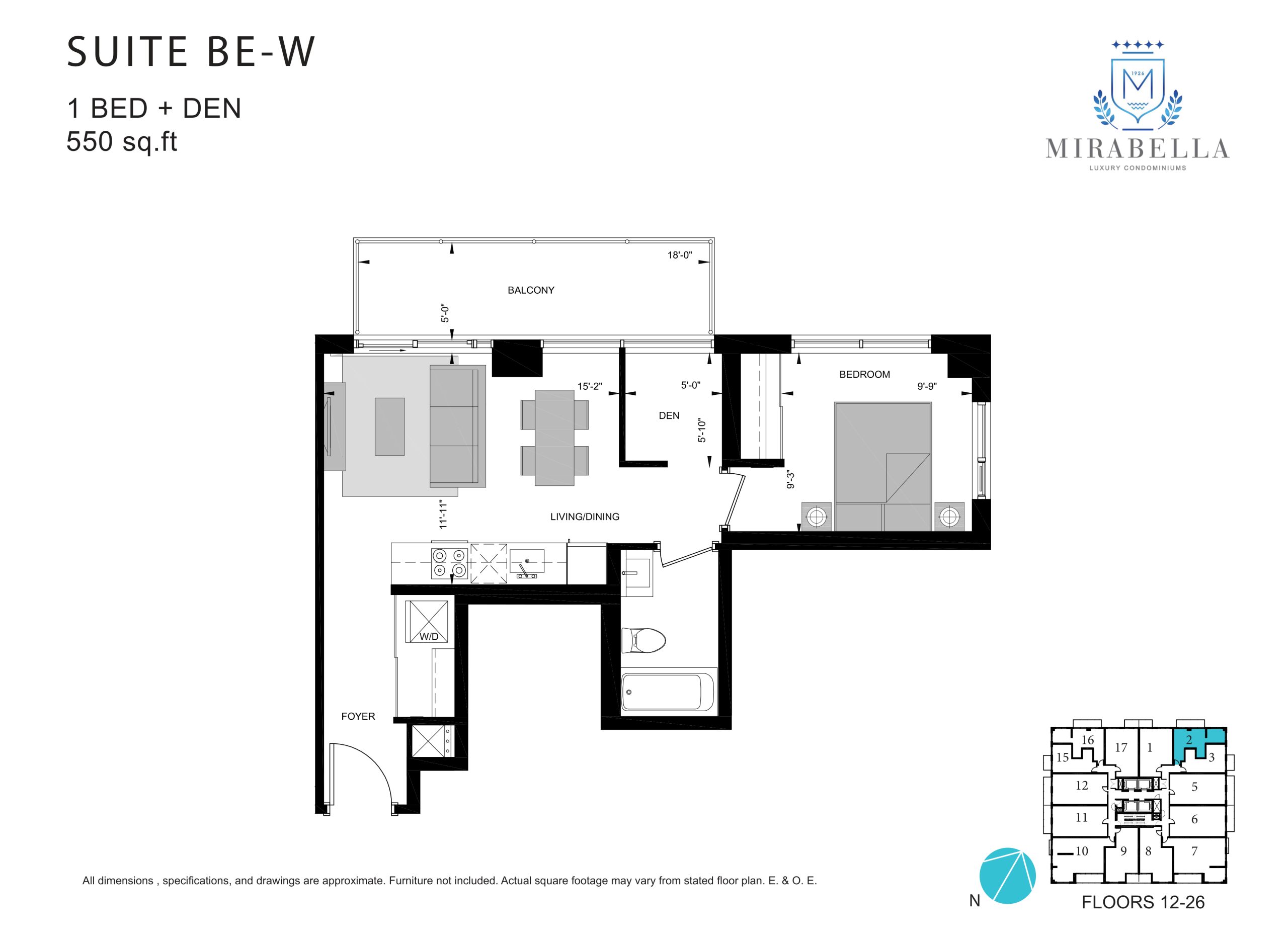 Suite BE-W floor plan