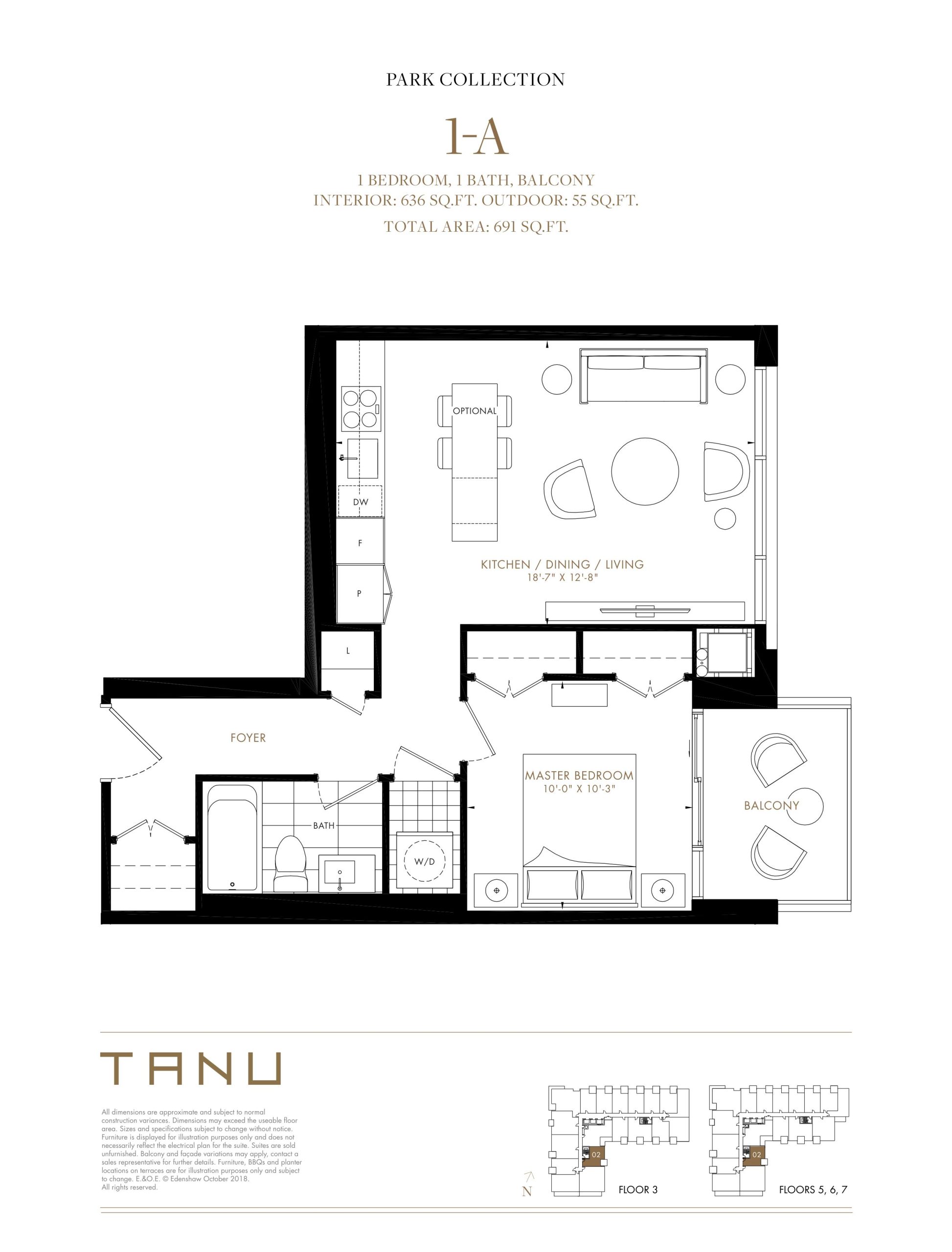 1-A (Park Collection) floor plan