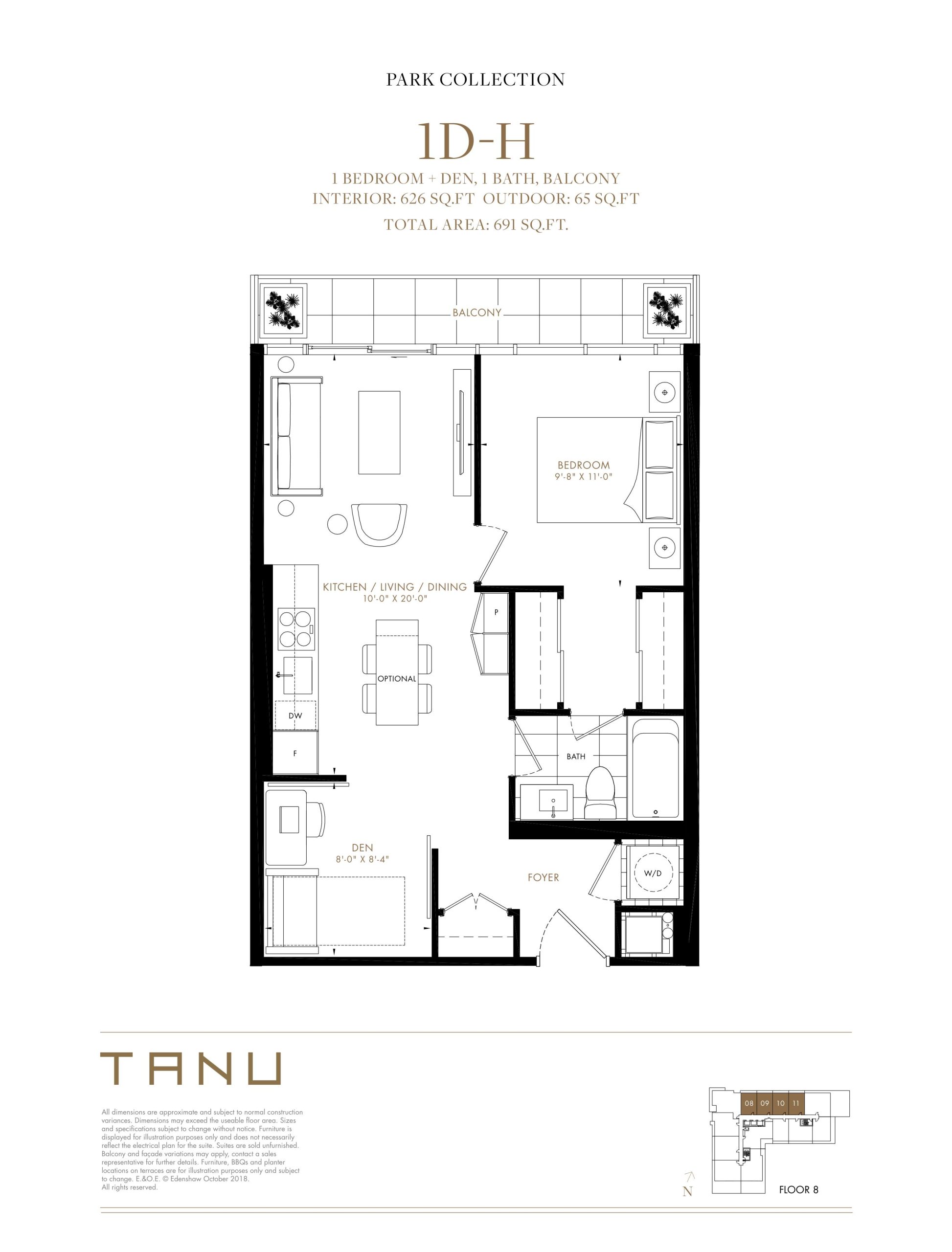1D-H (Park Collection) floor plan