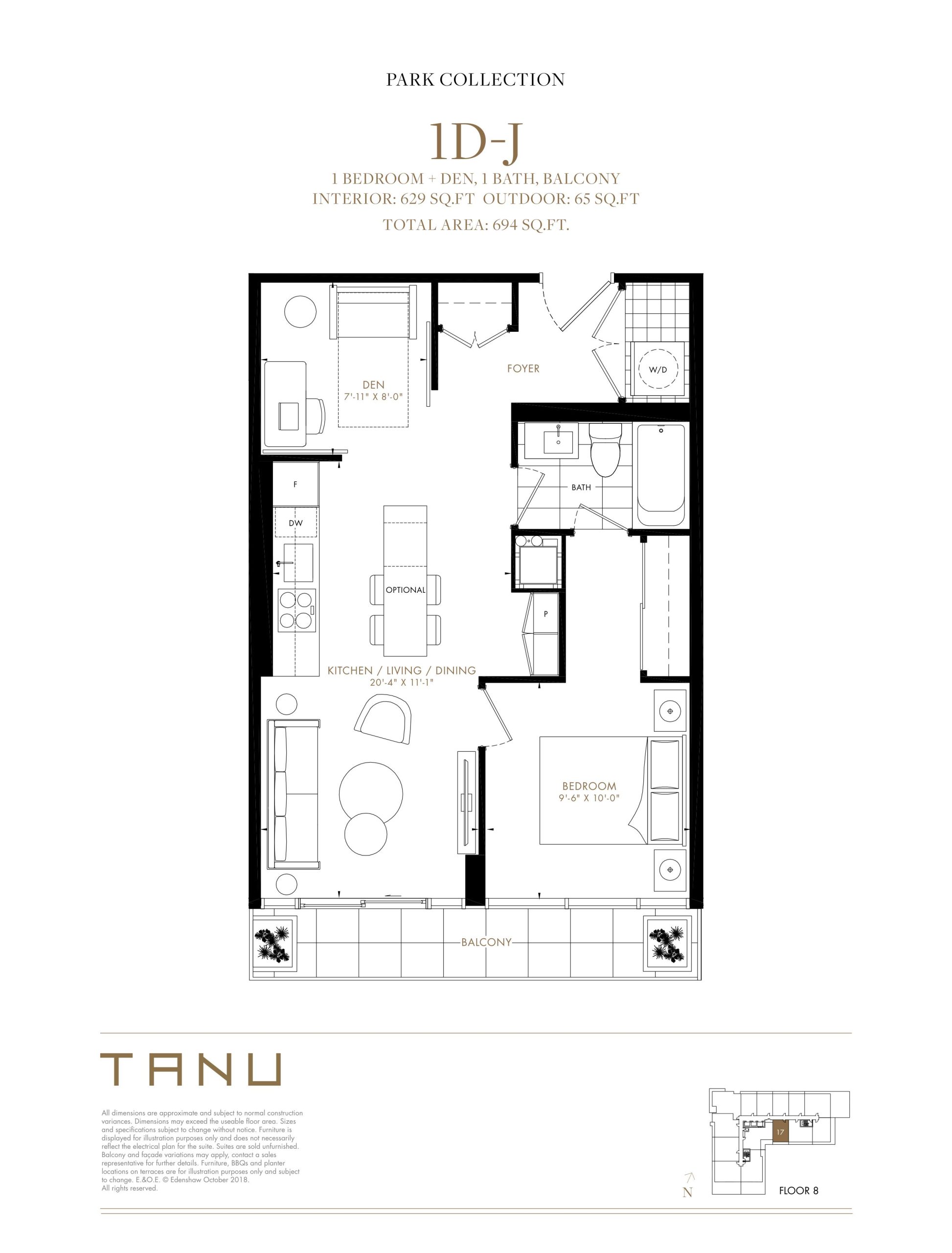 1D-J (Park Collection) floor plan