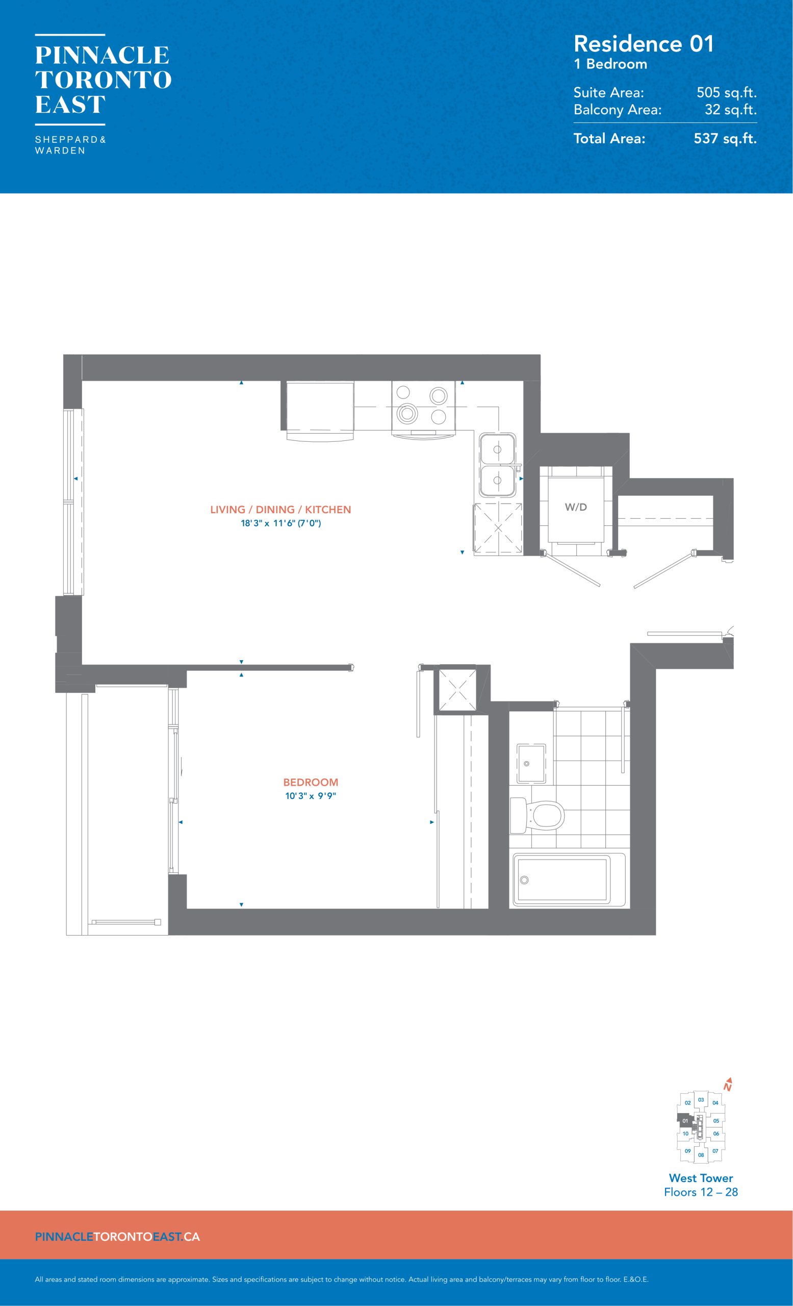 Residence 01 - West Tower floor plan
