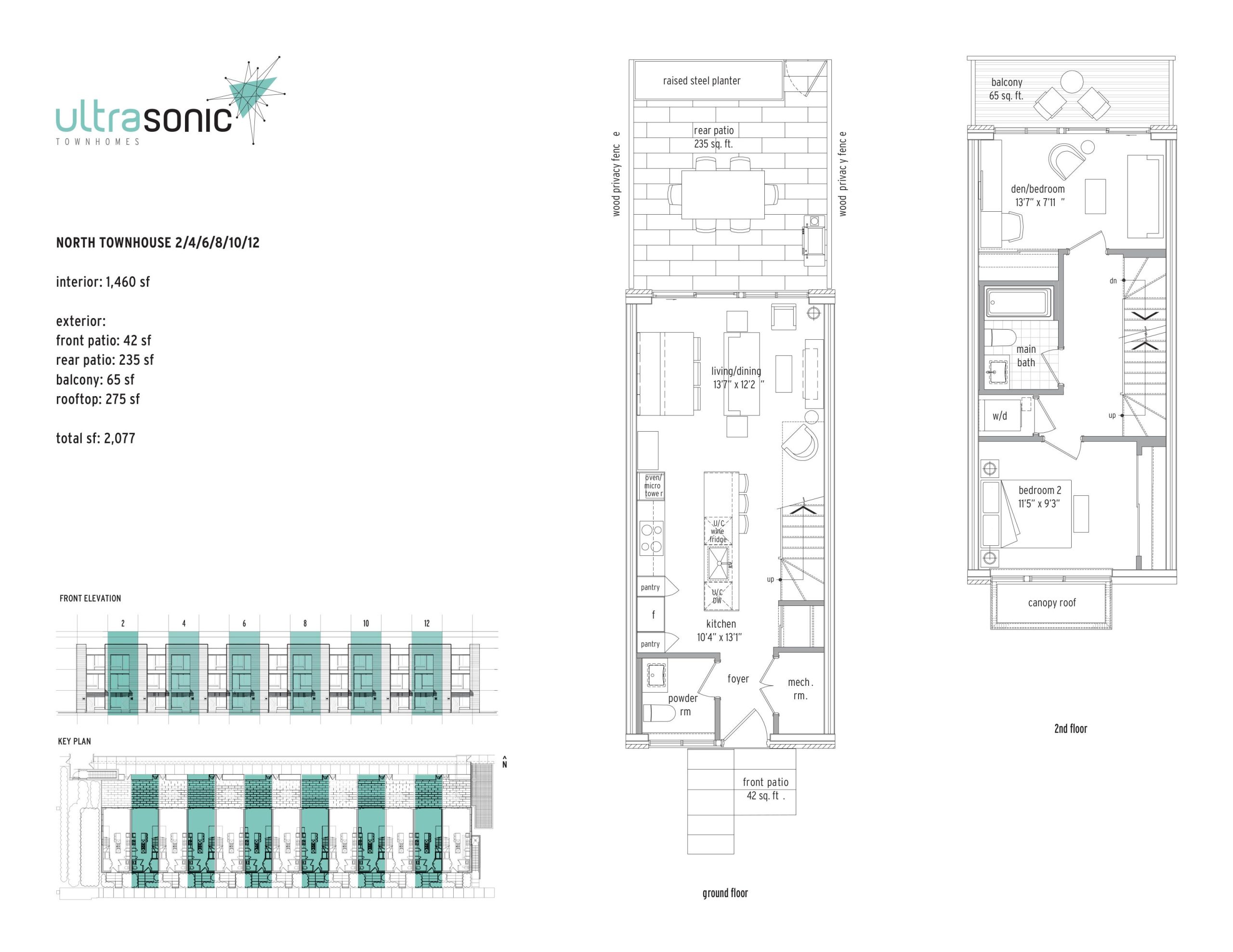 North Townhouse - 2 / 4 / 6 / 8 / 10 / 12 (1/2) floor plan