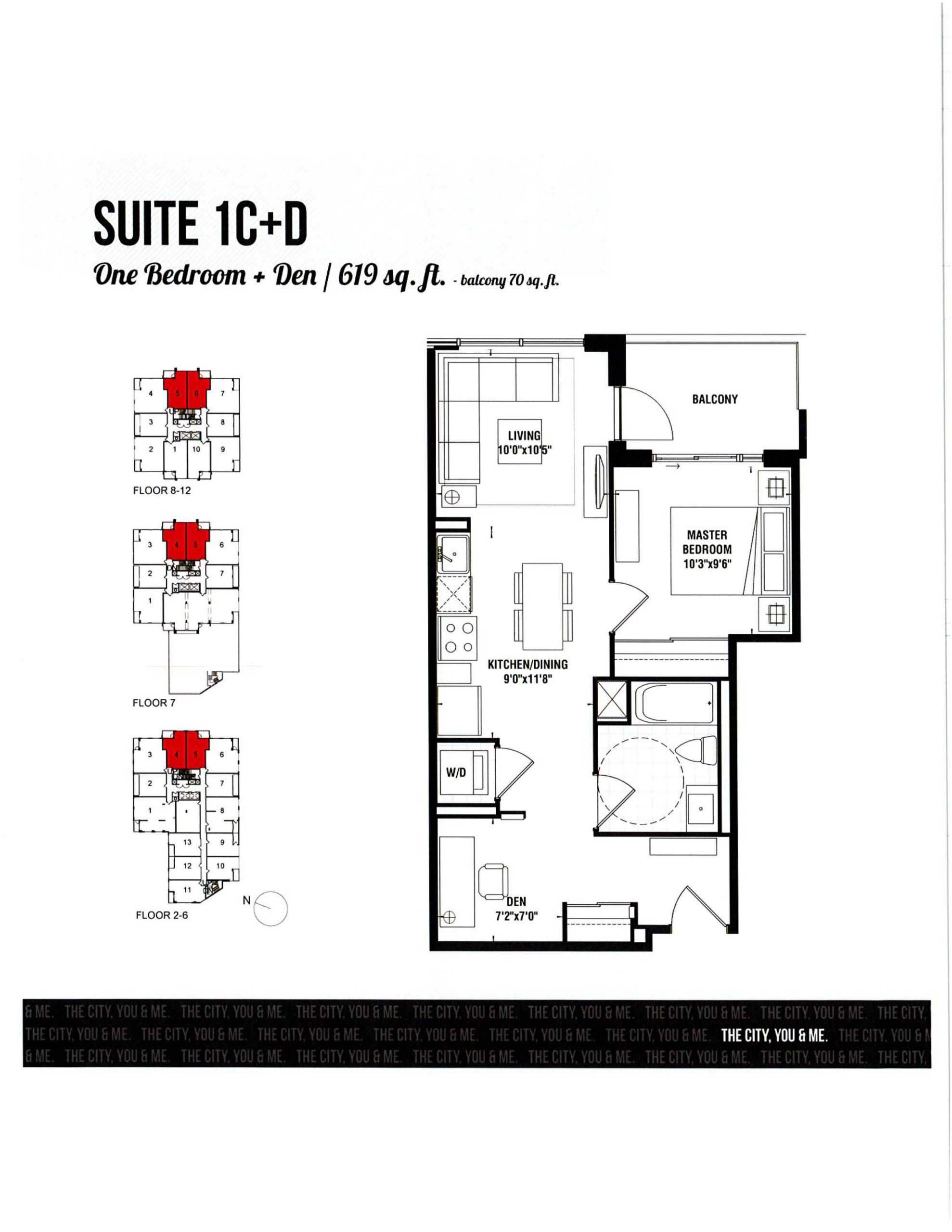 Suite 1C+D (balcony) floor plan