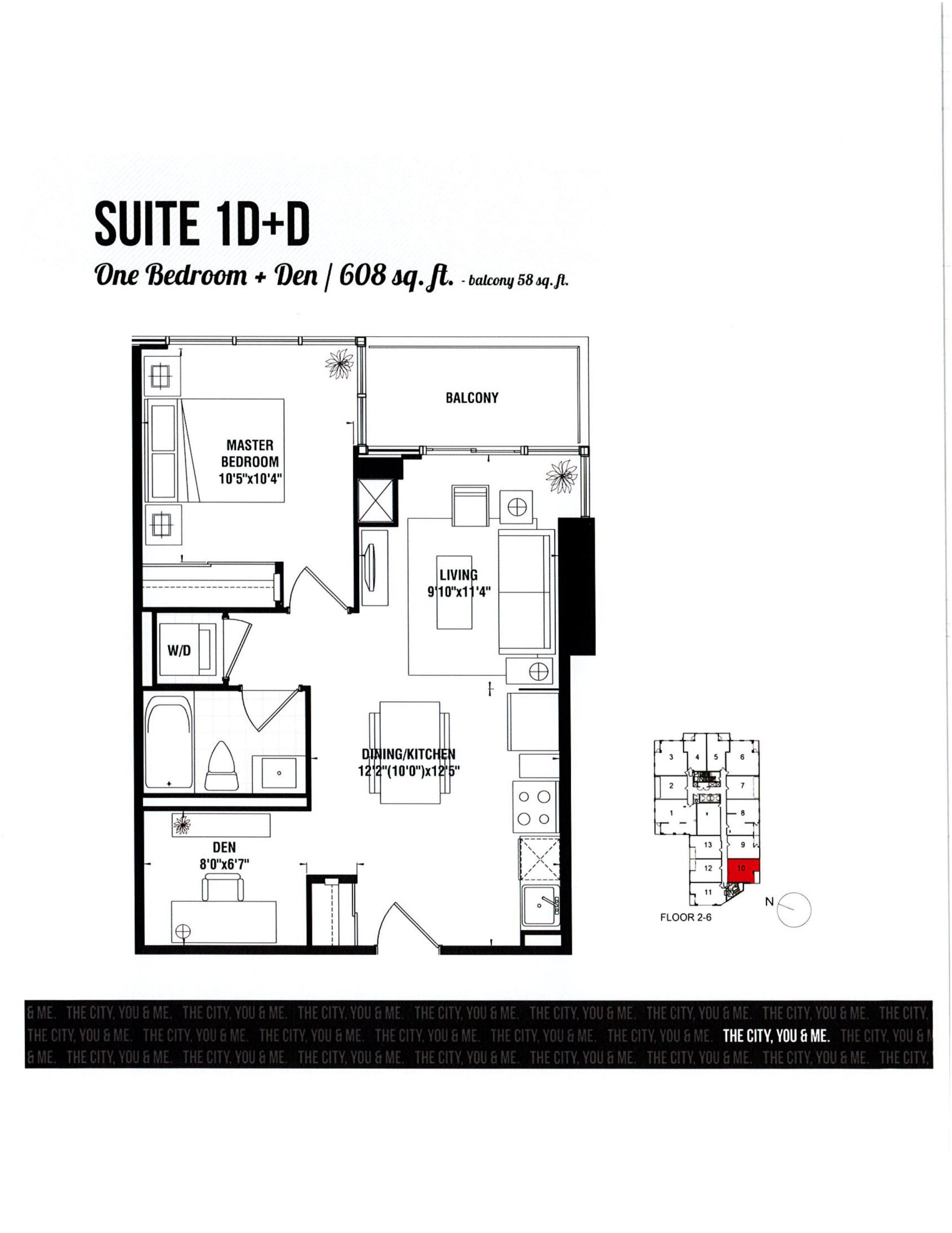Suite 1D+D floor plan