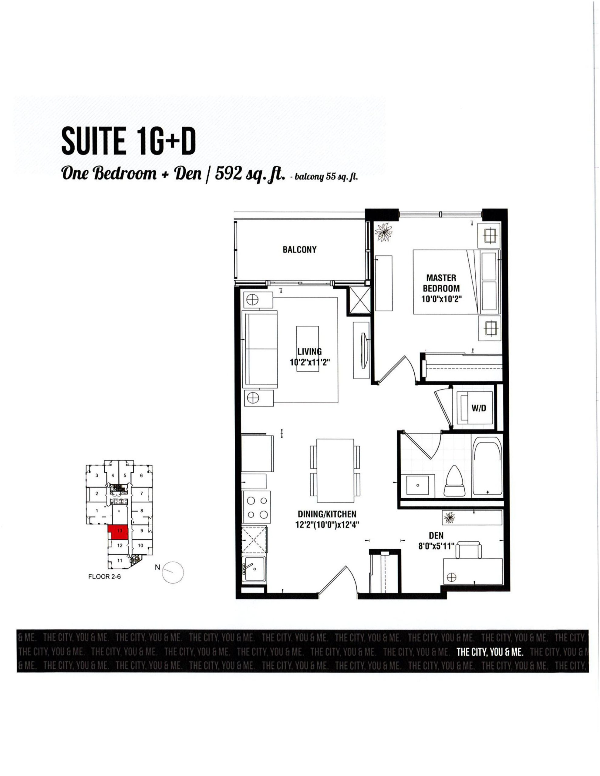 Suite 1G+D floor plan