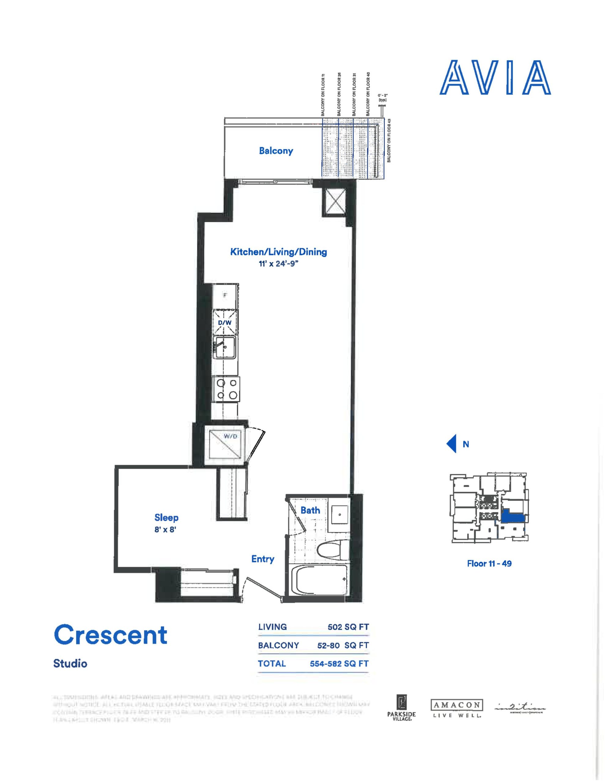 Crescent floor plan